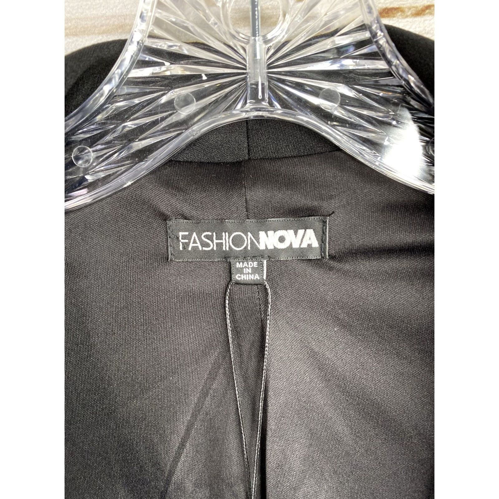 Fashion Nova Fashion Nova Blazer Shirt Womens S Black Open Front Stretch 90s Ruched Sleeve Knit Jacket Size S / US 4 / IT 40 - 2 Thumbnail