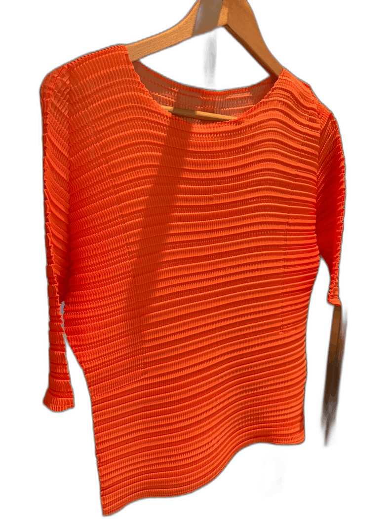 Issey Miyake Issey Miyake Orange Pleated Top FJ148 - dmc Size M / US 6-8 / IT 42-44 - 1 Thumbnail