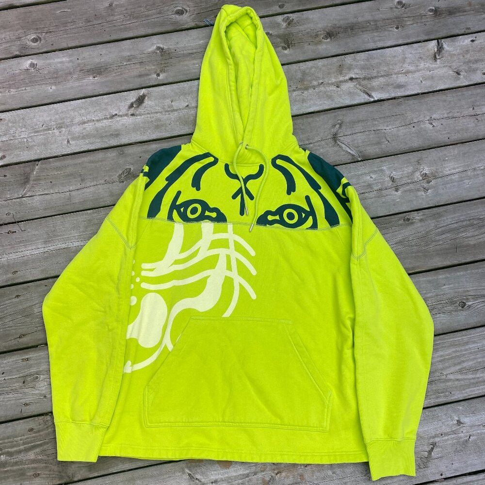 Kenzo Kenzo Paris K-TIGER Hooded Sweatshirt Green/Yellow Small Size US S / EU 44-46 / 1 - 3 Thumbnail