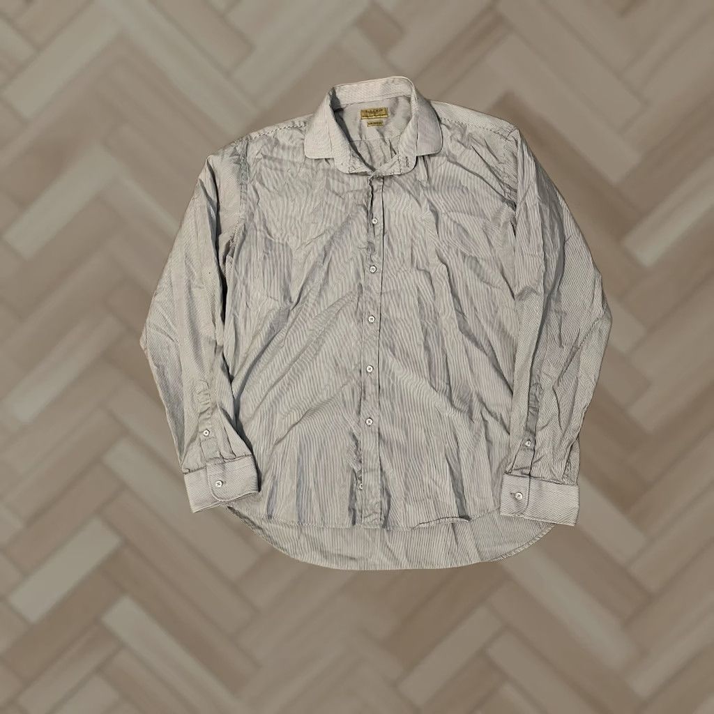 Zara Zara Man Shirt Mens Gray Striped Long Sleeve Button-Up Size 17 Regular Regular Size 17 Gray Striped Long Sleeve Button-Up Mens Wardrobe Essential Size US XL / EU 56 / 4 - 1 Thumbnail