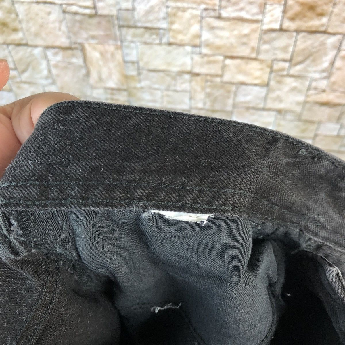 Japanese Brand Bershka Black faded ripped Distressed Denim Pants #A971 Size US 29 - 23 Thumbnail