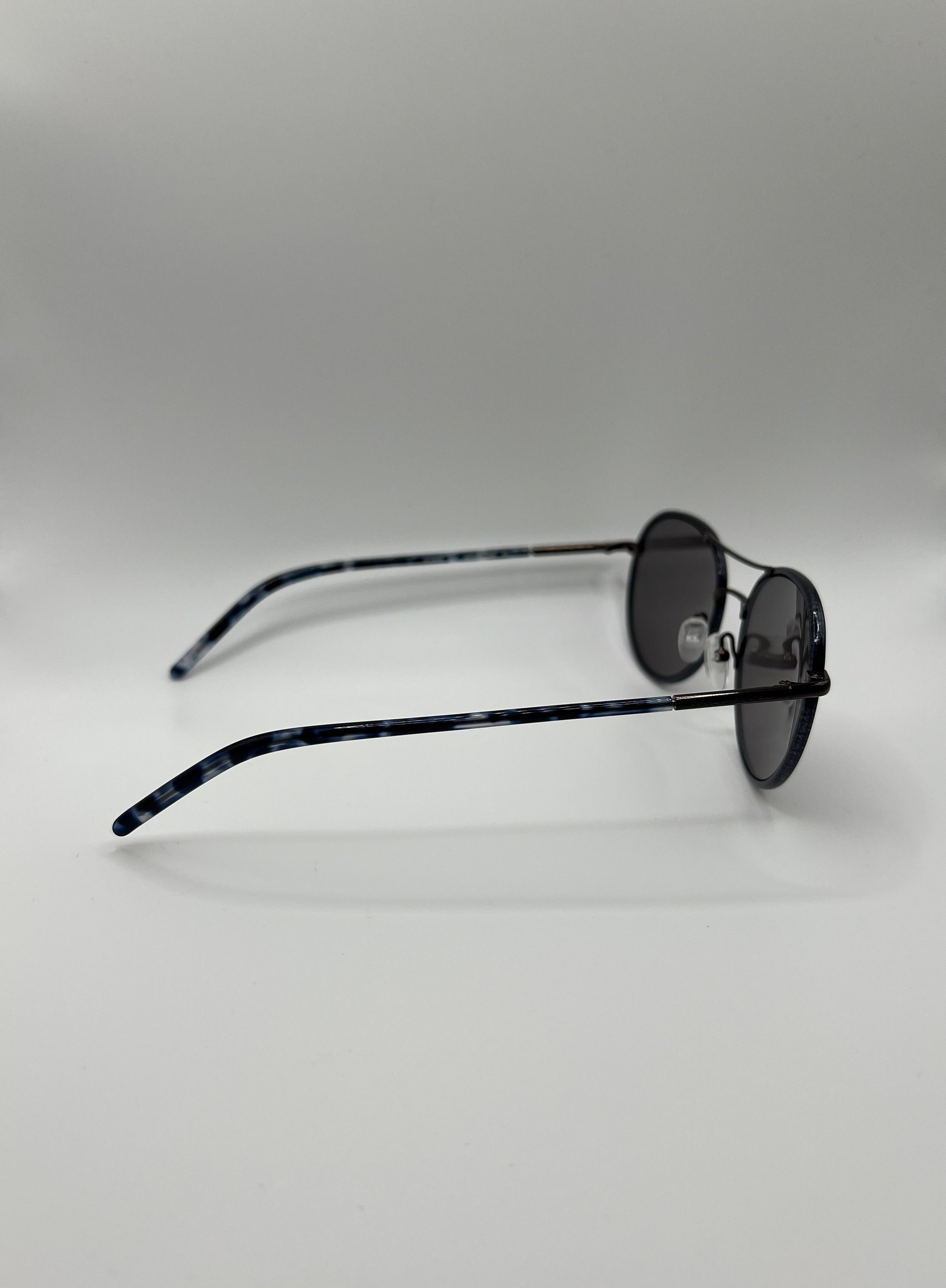 Karl Lagerfeld Karl Lagerfeld KL241S Round Unisex Sunglasses - Blue Marble Size ONE SIZE - 11 Thumbnail