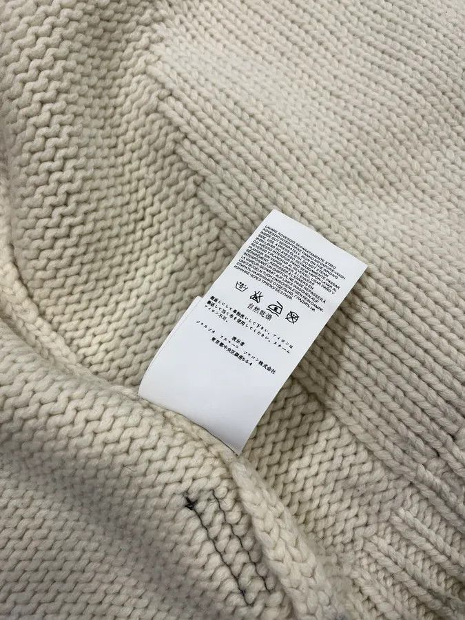 Armani Armani Triangle Cream Wool Zip-Up Sweater Size US L / EU 52-54 / 3 - 10 Thumbnail