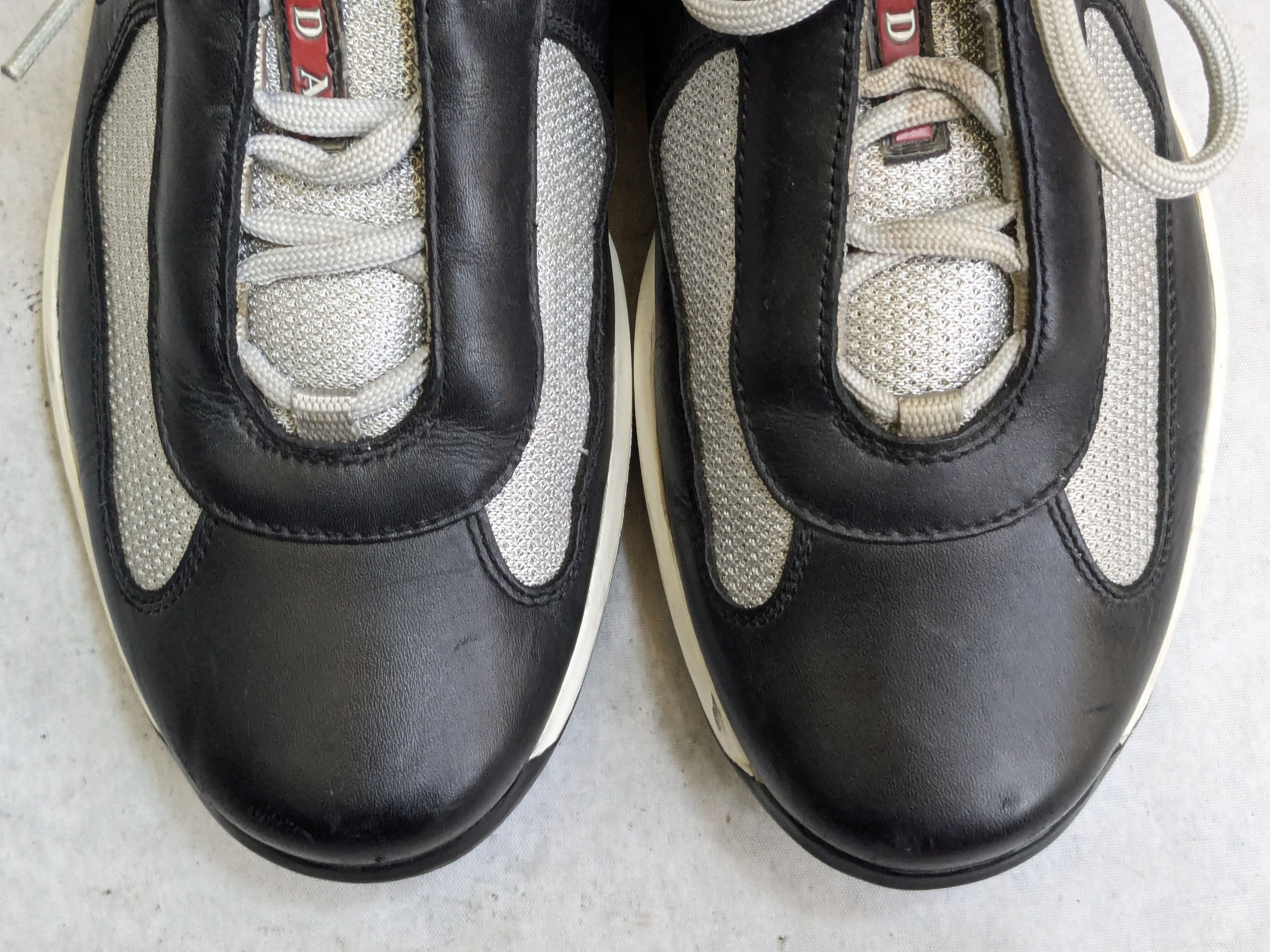 Prada Prada Sneakers Black Leather 9 Low Tops Gray Silver Size US 9 / EU 42 - 3 Thumbnail