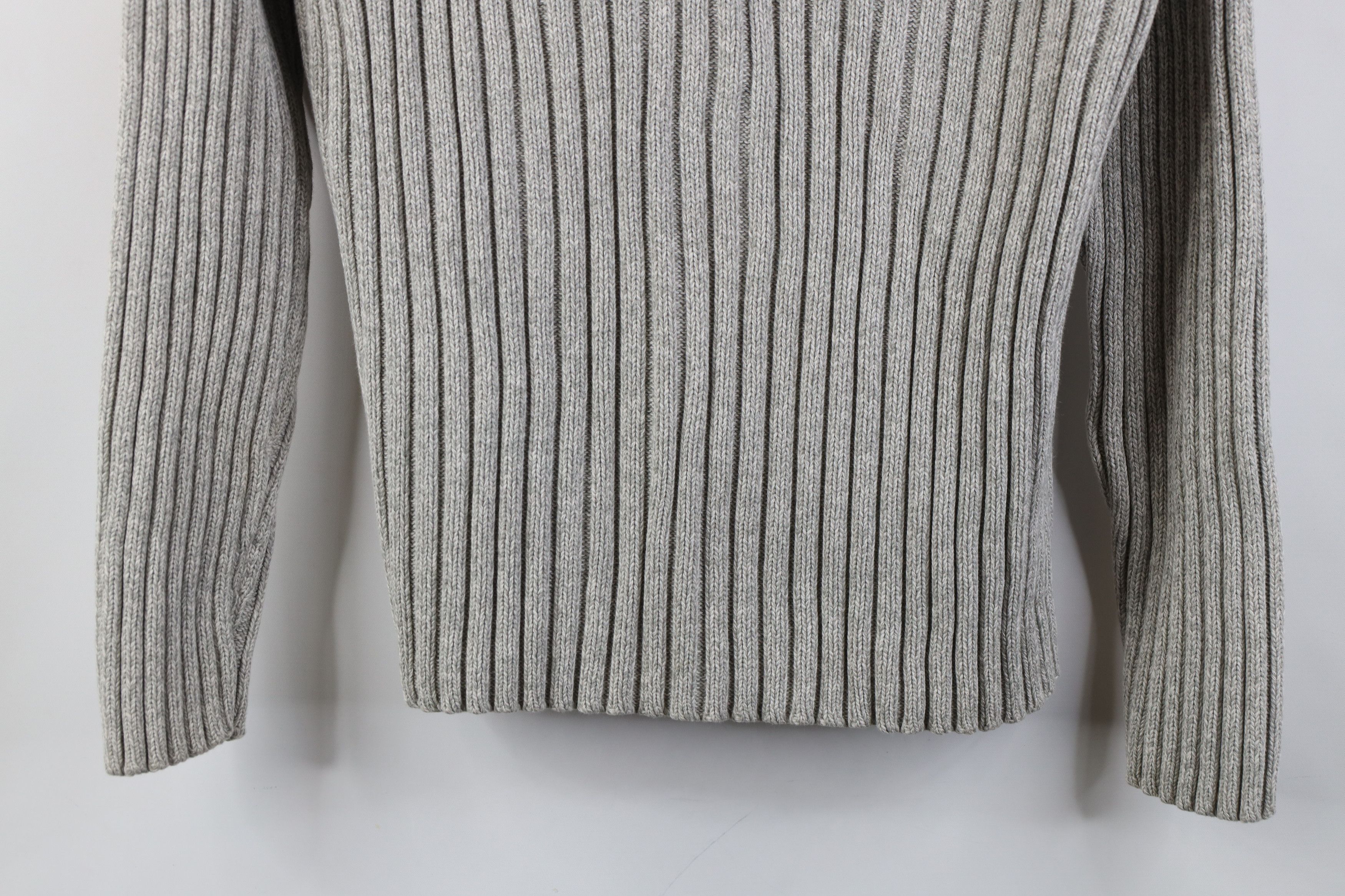 Express Vintage Y2K Express Babydoll Cotton Ribbed Knit Sweater Gray Size L / US 10 / IT 46 - 3 Thumbnail