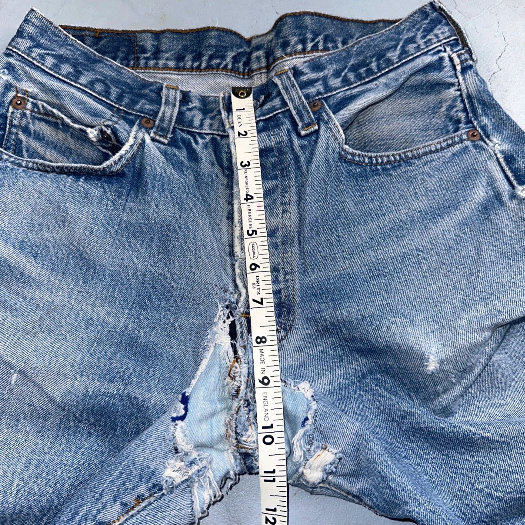 Levi's Levi's 501 XX Jeans Vintage 80s Redline Selvedge USA Light Wash 32x33 28x28 Mens Regular Denim Cotton Blue Button Fly Straight Distressed N/A Size US 32 / EU 48 - 7 Thumbnail