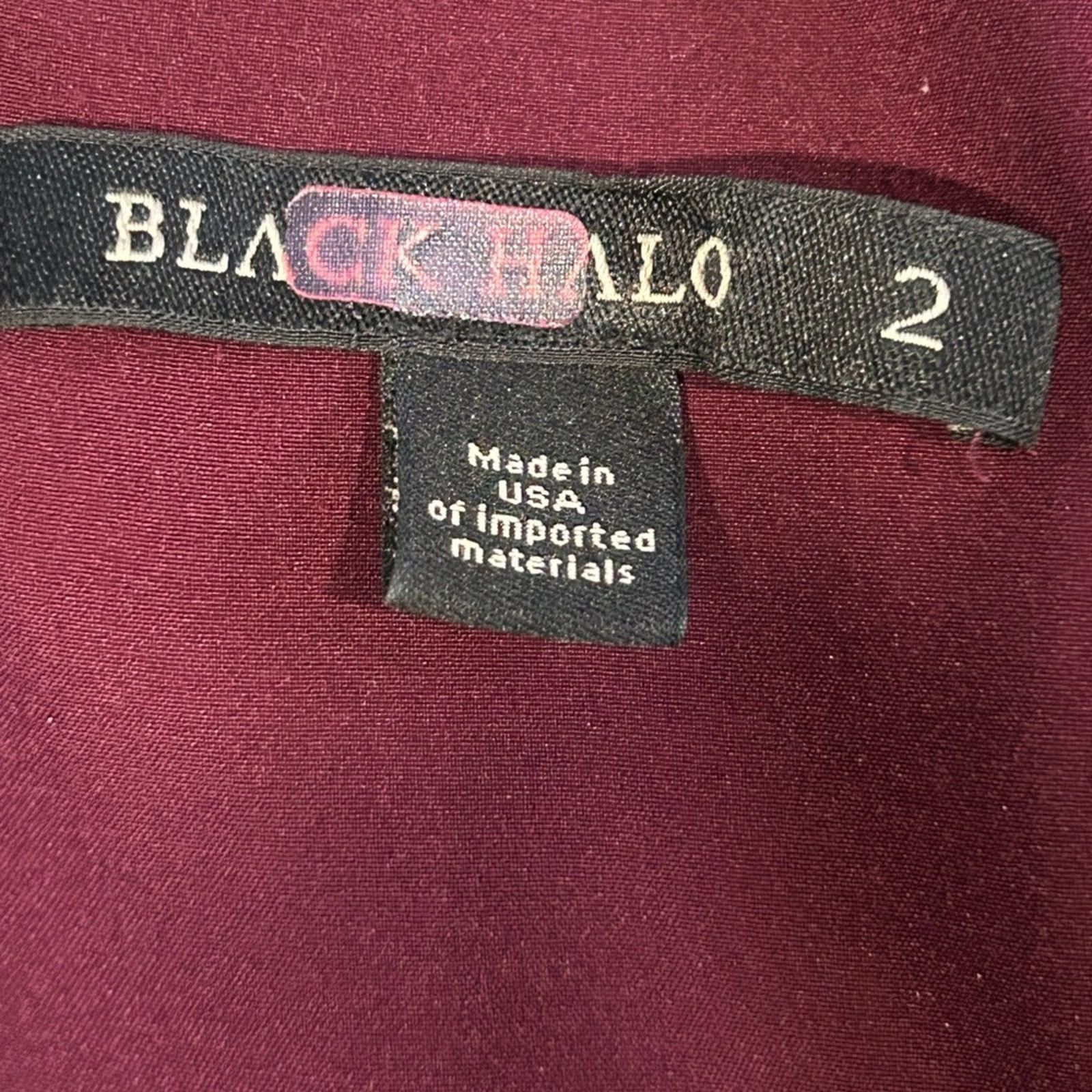 Black Halo Black Halo Sambra Jumpsuit Bell Split Sleeve Plunge Neck 2 Size 26" / US 2 / IT 38 - 7 Thumbnail