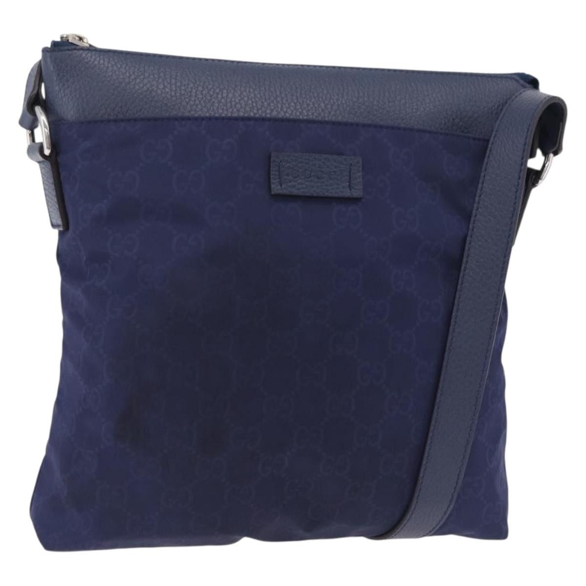 Gucci Gg Shoulder Bag Nylon Navy Silver 510342 Auth Ki6877 - in Blue, Women's