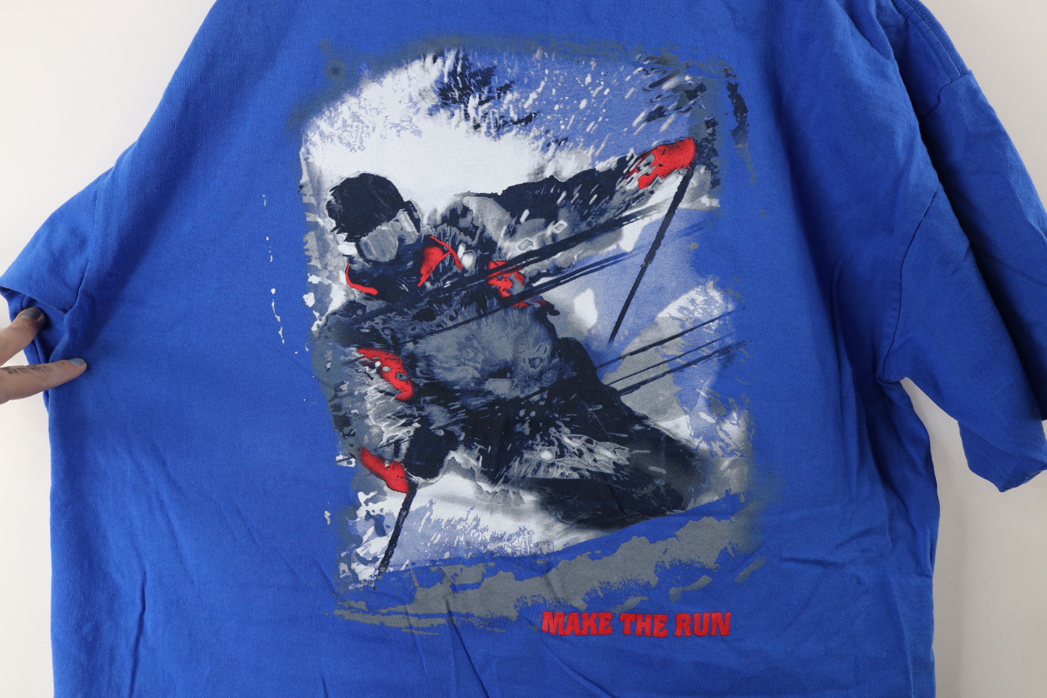 Marlboro Vintage 90s Marlboro Skiing Pocket T-Shirt Blue Cotton USA Size US XL / EU 56 / 4 - 8 Thumbnail