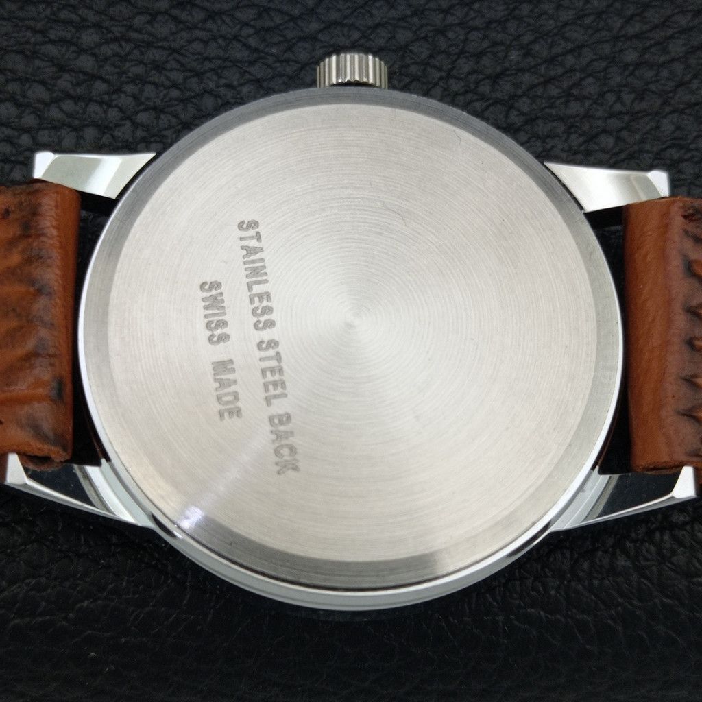 Other VINTAGE MONTINE HAND-WINDING SWISS MENS WHITE WATCH a444154 Size 38 - 8 Thumbnail