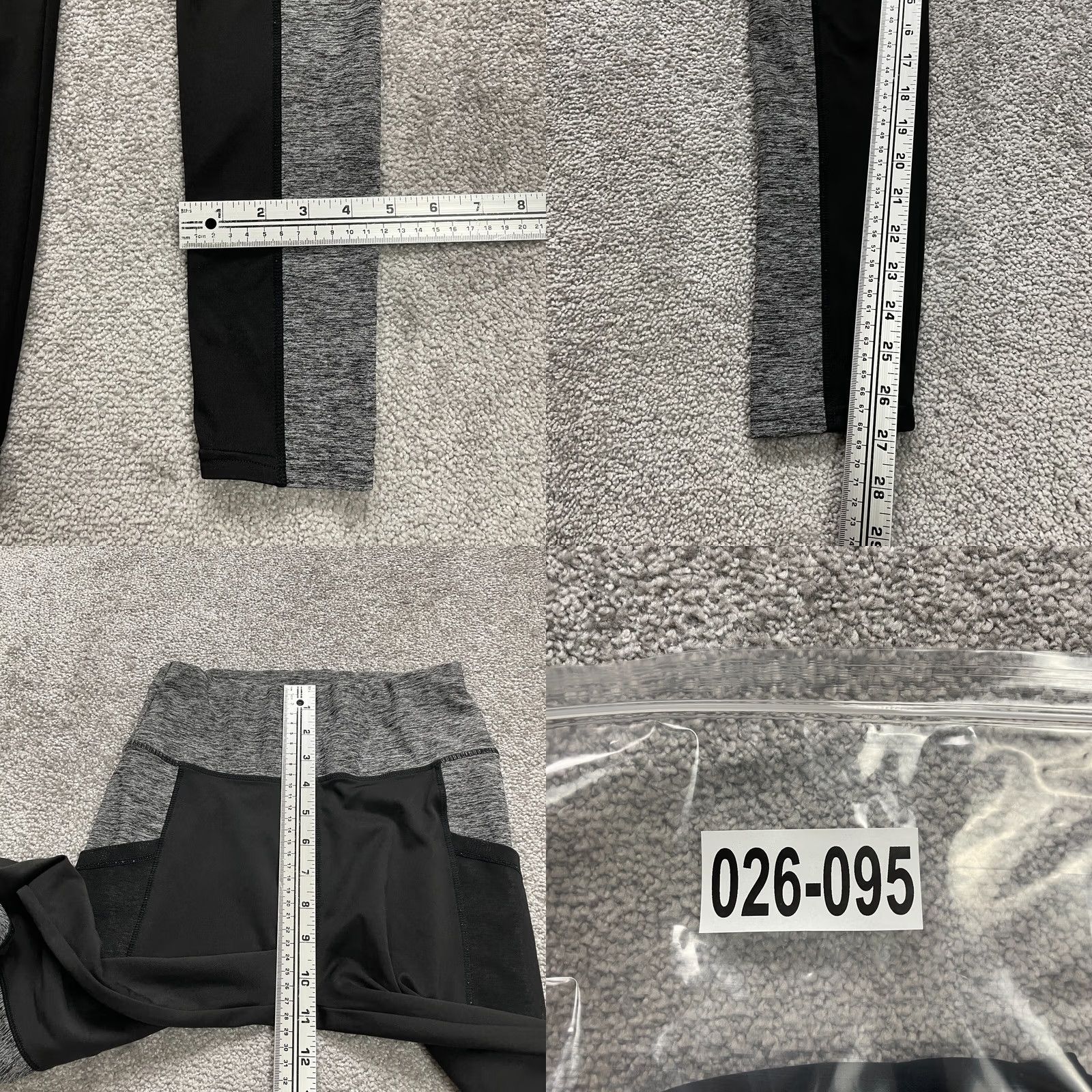 Shein Shein Compression Leggings Women S Gray Black Pocket Active Athletic 23x27 Size 28" / US 6 / IT 42 - 8 Thumbnail