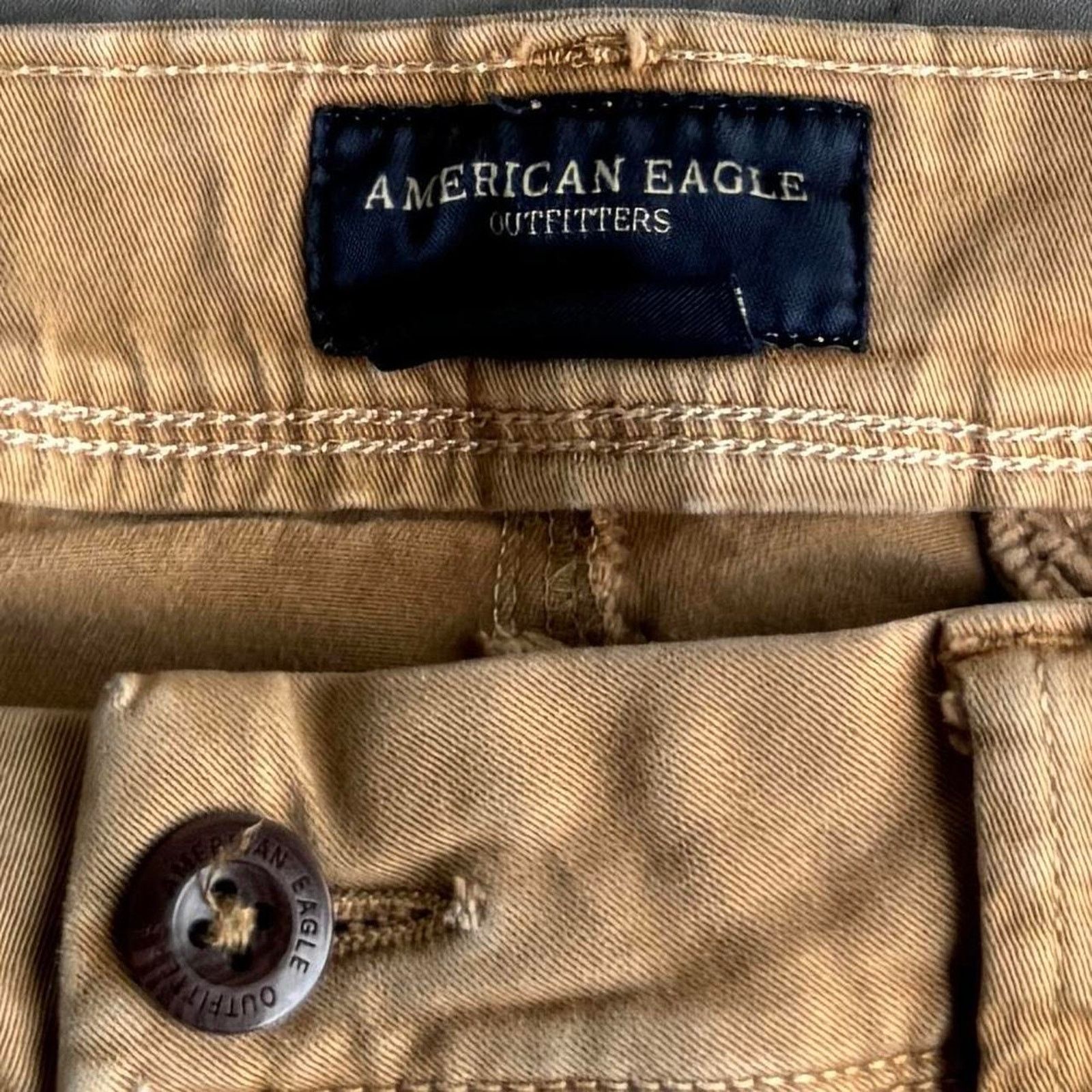 American Eagle Outfitters × Vintage Vintage Y2K American Eagle Tonal Tan Casual Chino Pants Size US 36 / EU 52 - 3 Thumbnail