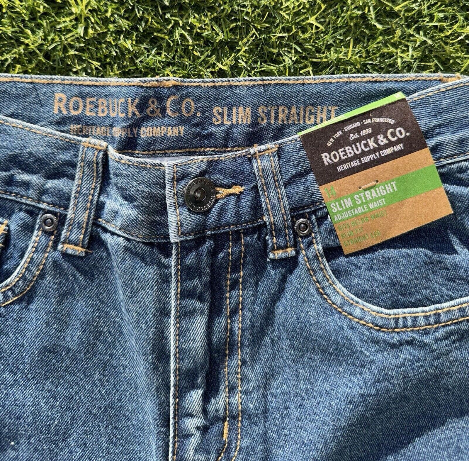 Designer Roebuck & Co Blue Denim Cotton Slim Straight Jeans Boys 14 Size US 26 / EU 42 - 2 Thumbnail
