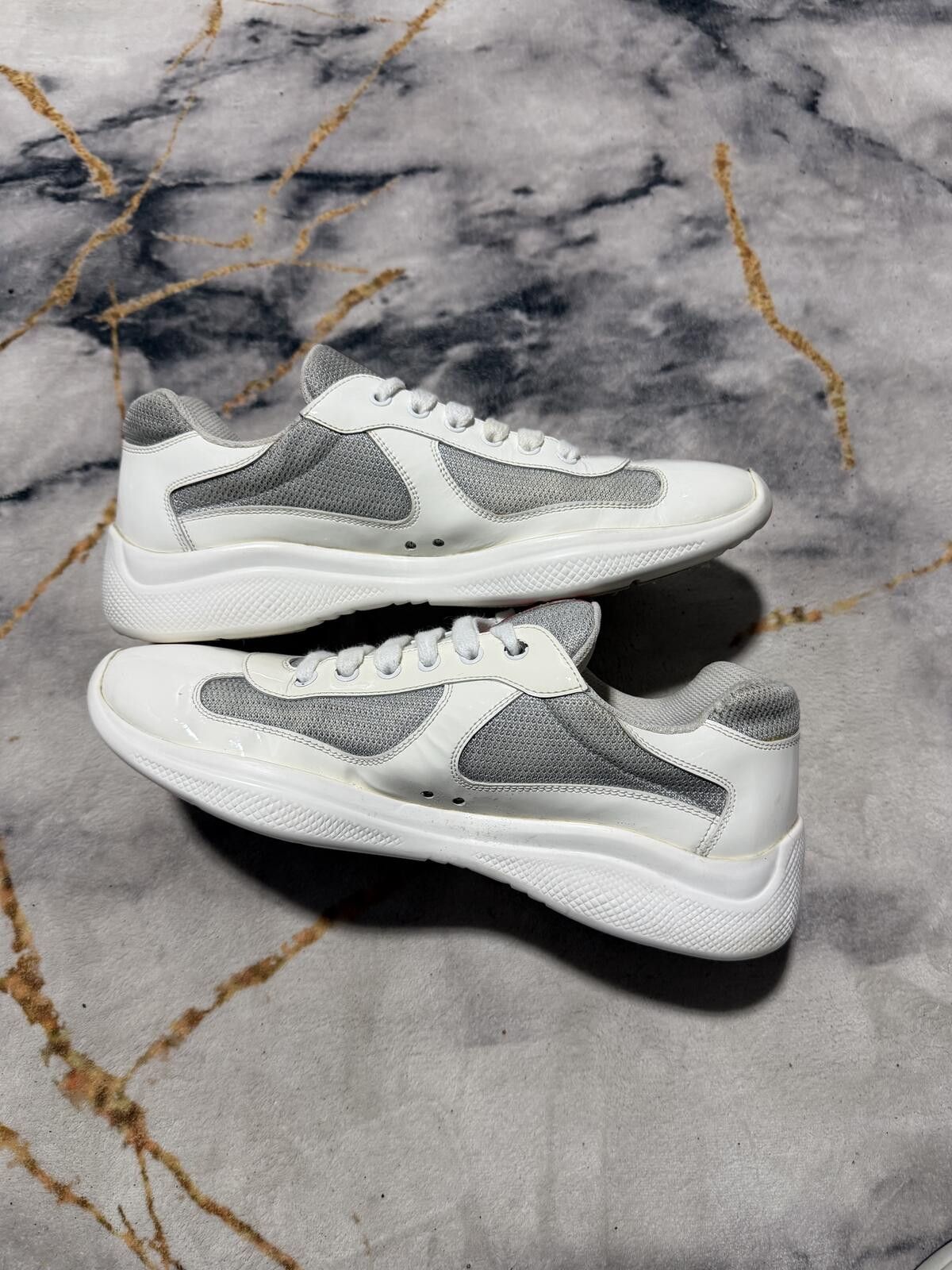 Prada Prada Americas Cup White Patent Leather Silver - Sz9US Size US 9 / EU 42 - 4 Thumbnail