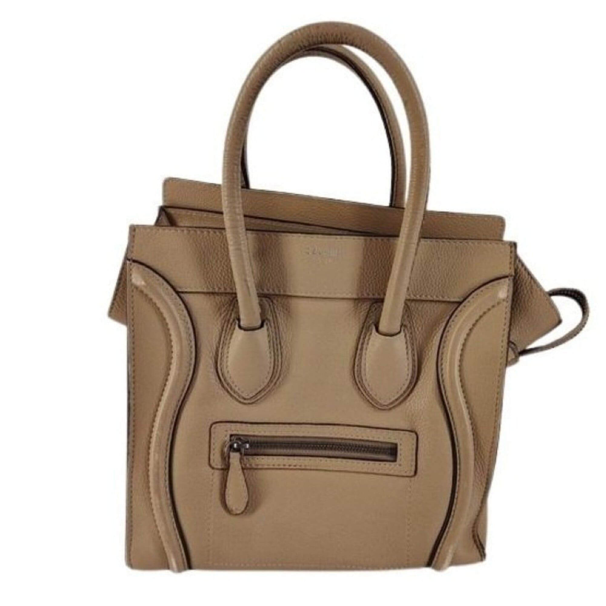Celine Celine Luggage Micro Shopper Handbag, Brown Leather, Women's Size ONE SIZE - 1 Thumbnail
