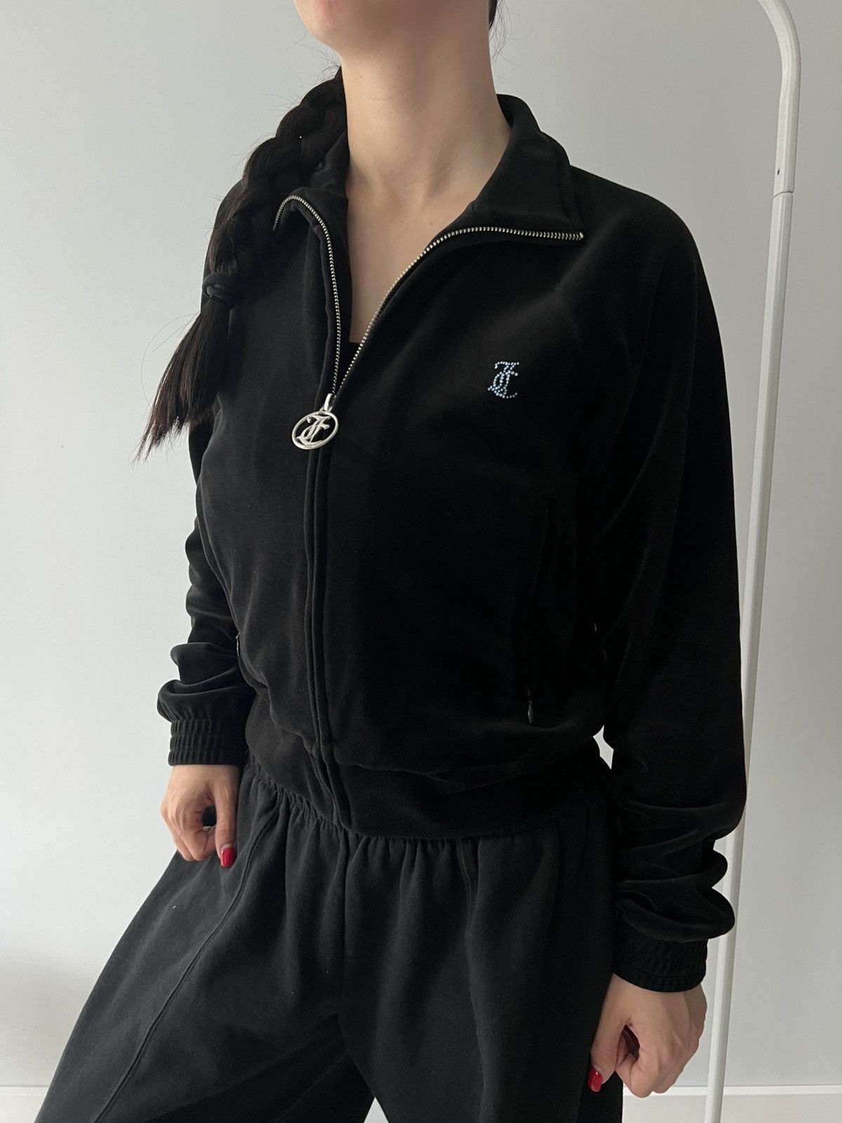 Juicy Couture Juicy Couture Women's Black Madison Hoodie Velour Medium Size M / US 6-8 / IT 42-44 - 5 Thumbnail