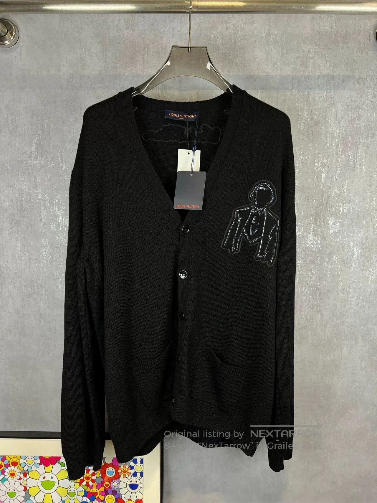 Louis Vuitton Louis Vuitton's latest black NBA knit logo cardigan
