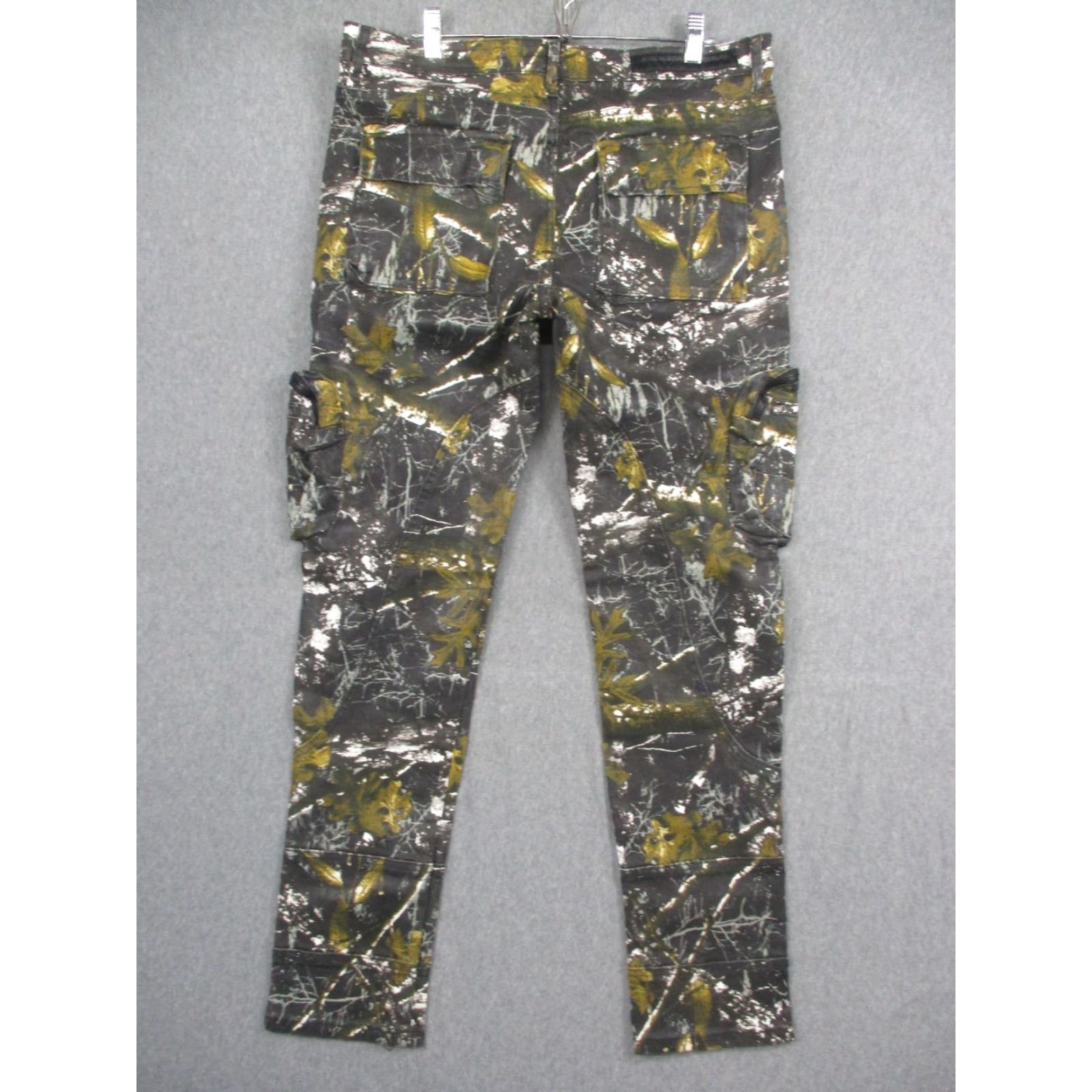 Vintage Rockstar Original Jeans Mens 36 Black Tree Camo Skinny Zip Cargo Stretch Size US 36 / EU 52 - 7 Thumbnail