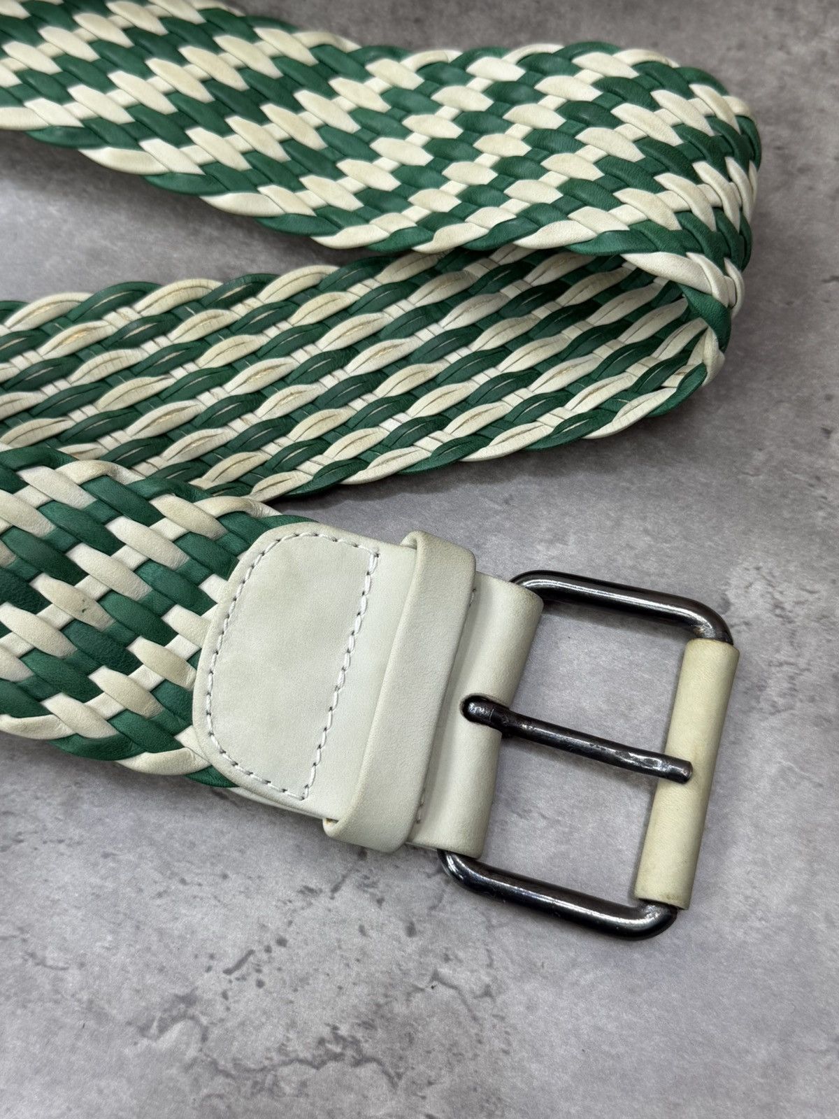 Vintage Jil Sander Cream Braided Belt Gold-Tone Buckle Size 70 Rare Jil Sander Belts for Women | The RealReal main image 4