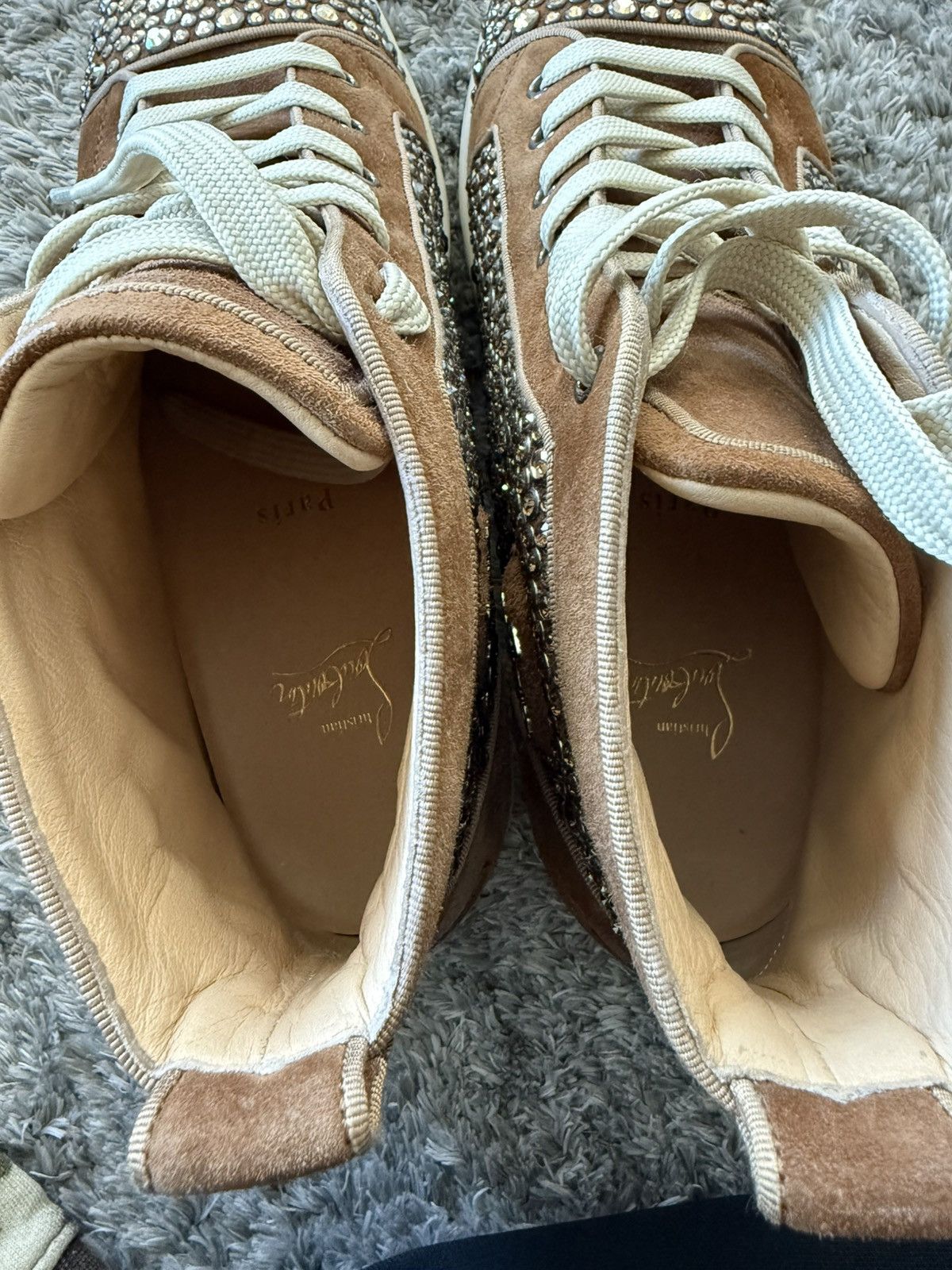 Christian Louboutin Christian Louboutin Brown Crystal High Top Sneaker Size US 10 / EU 43 - 11 Thumbnail