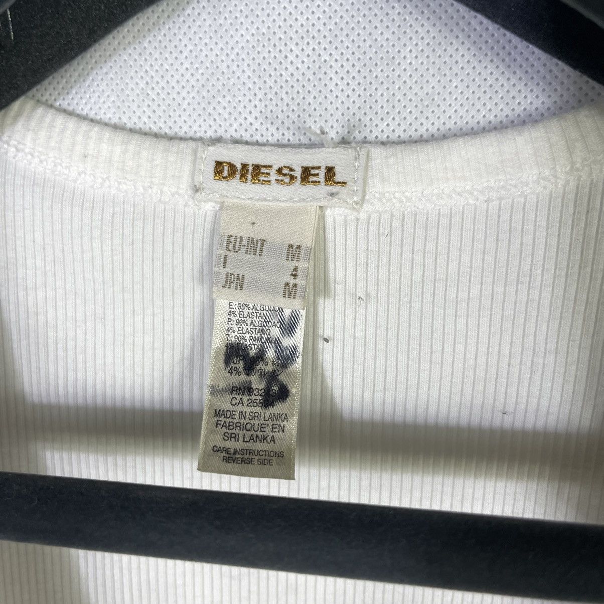Diesel Diesel Distressed Design Ribbed Tshirt Size US M / EU 48-50 / 2 - 4 Thumbnail
