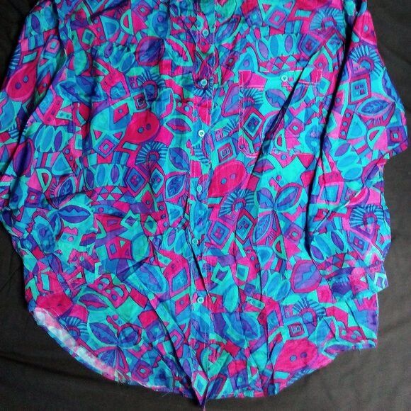 Other Vintage Jeri Marque Abstract Geometric Button Shirt Size L / US 10 / IT 46 - 3 Thumbnail