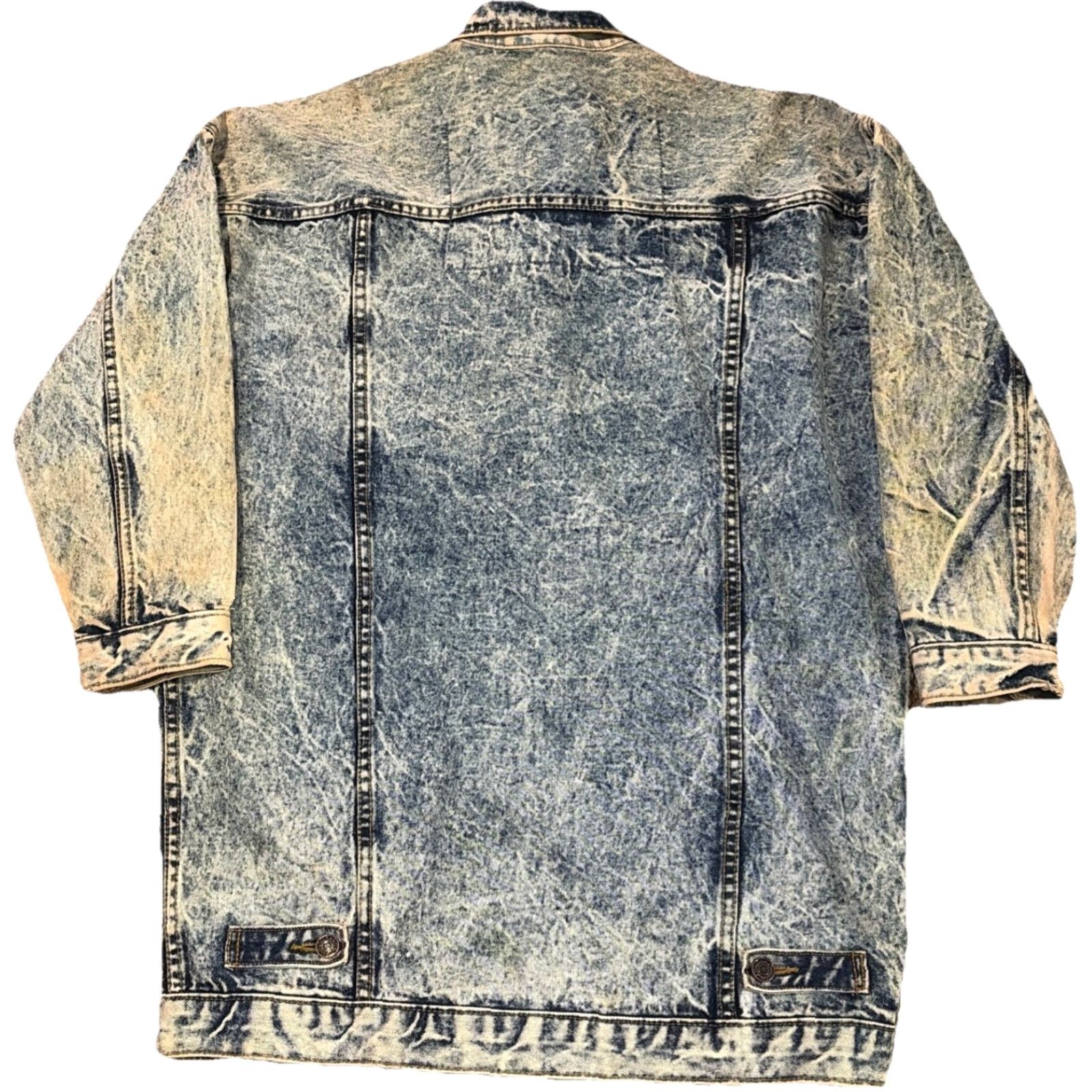 Jordache VINTAGE Jordache Denim Jacket Trench Coat Women M Blue 90s Shirt? Size 32" / US 10 / IT 46 - 2 Thumbnail