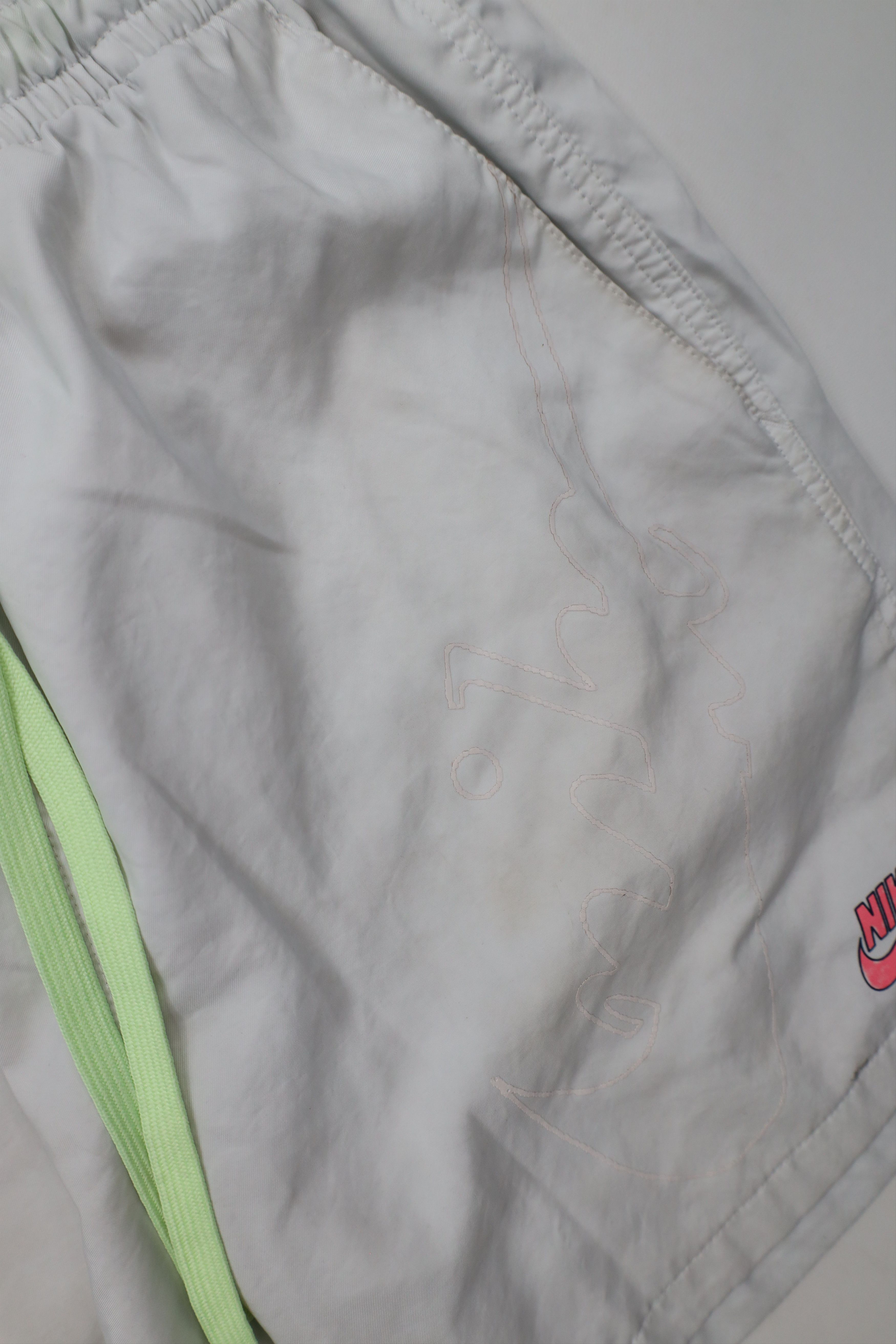 Nike × Vintage Nike Spell Out Big Logo Lined Woven Festival Shorts Gray Size US 32 / EU 48 - 8 Thumbnail
