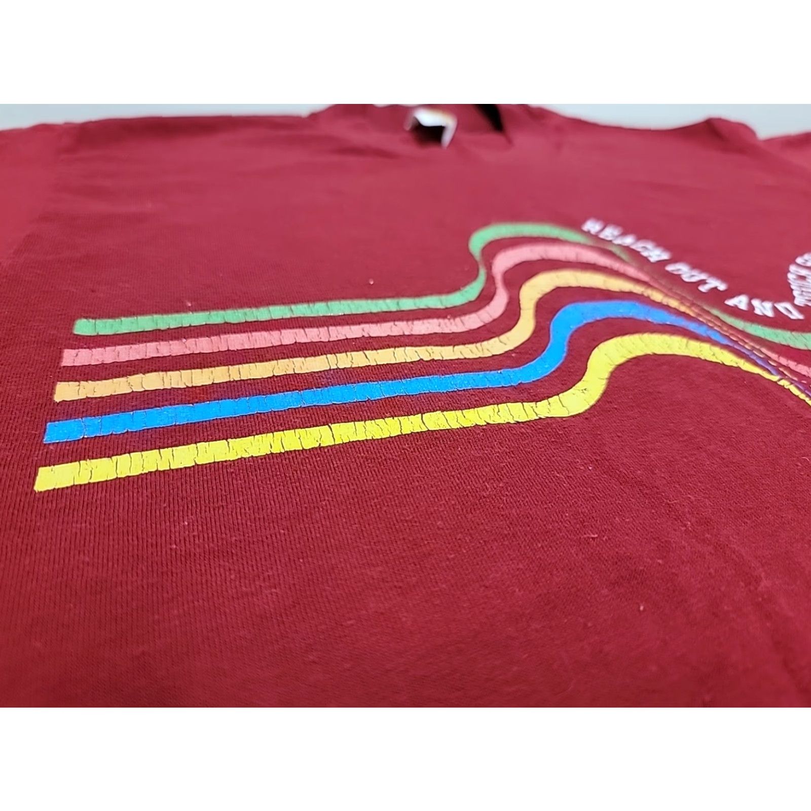 Velva Sheen VINTAGE Reach Out and Touch Someone Bell System Telephone T-shirt XL Shirt Mens Red Velva Sheen Cotton Blend Graphic Crackling Distressed Size US XL / EU 56 / 4 - 6 Thumbnail