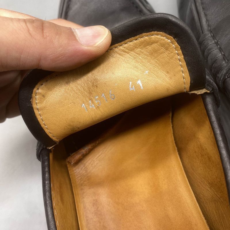 Gucci Gucci Leather Logo Loafers for Men -2508 Size US 8 / EU 41 - 3 Thumbnail