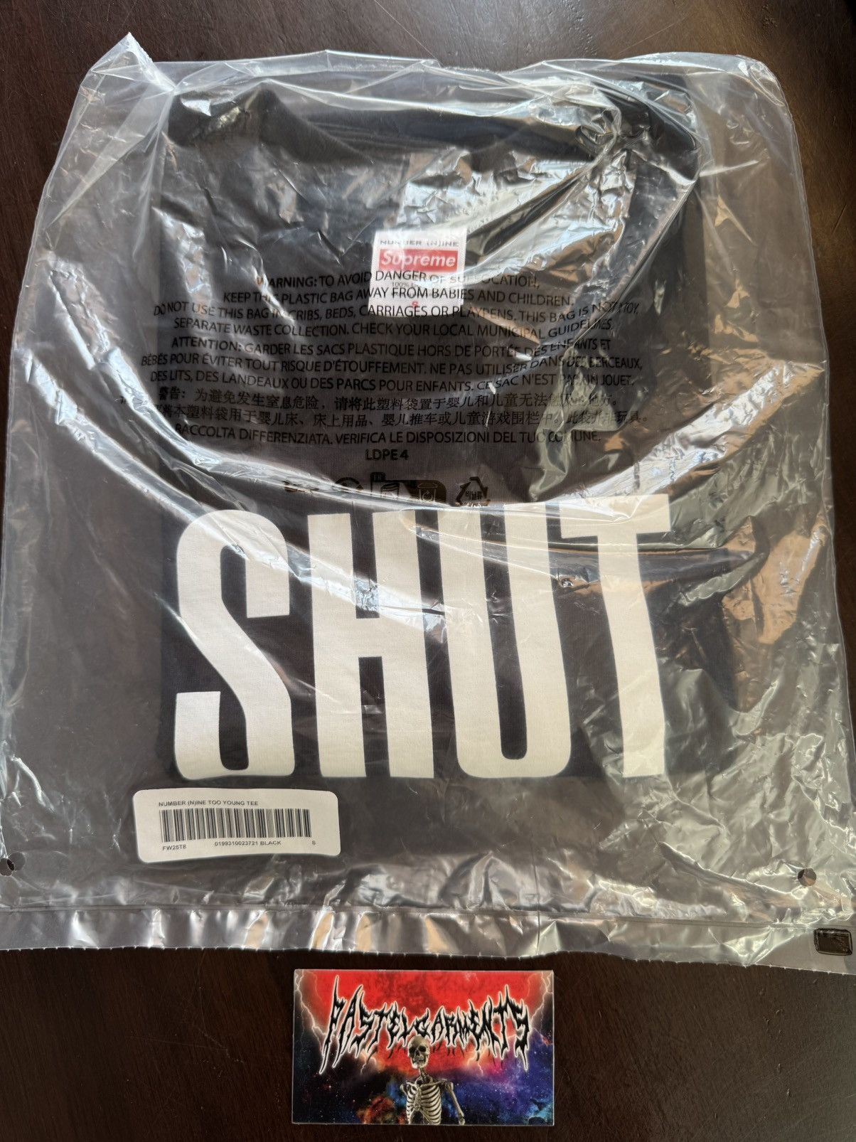 Number (N)ine × Supreme Supreme Number (N)ine Shut Up Tee Black Size US S / EU 44-46 / 1 - 4 Thumbnail
