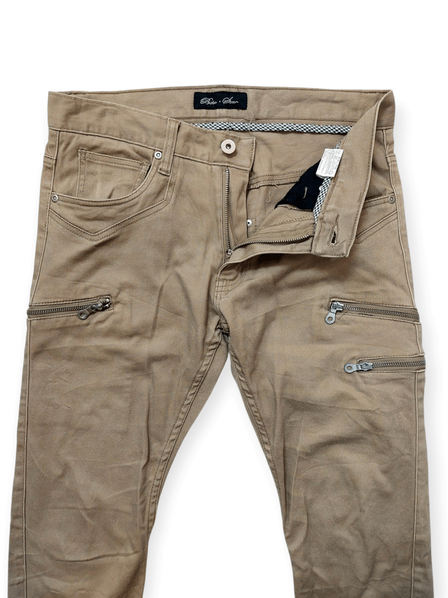 Vintage 🔥 Flare Bike + Star Multi Zipper Denim Size US 30 / EU 46 - 6 Thumbnail