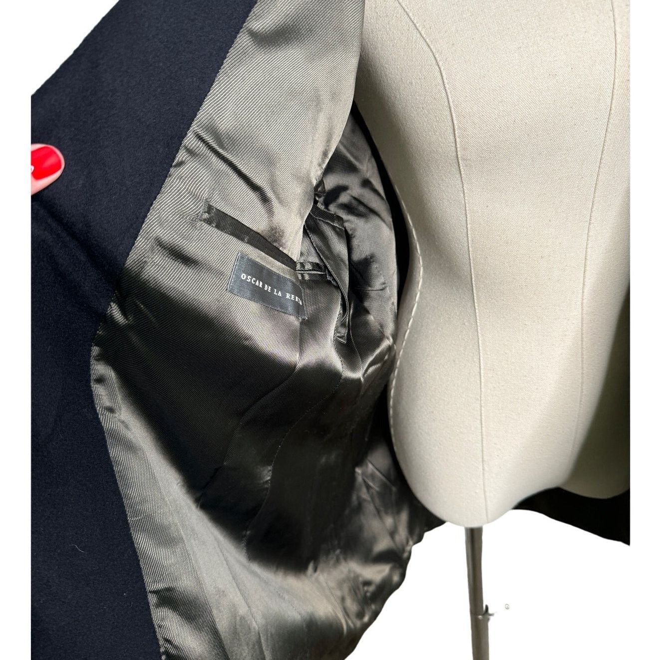 Oscar De La Renta Oscar de la Renta wool cashmere navy blue jacket size 42R Size 42R - 2 Thumbnail