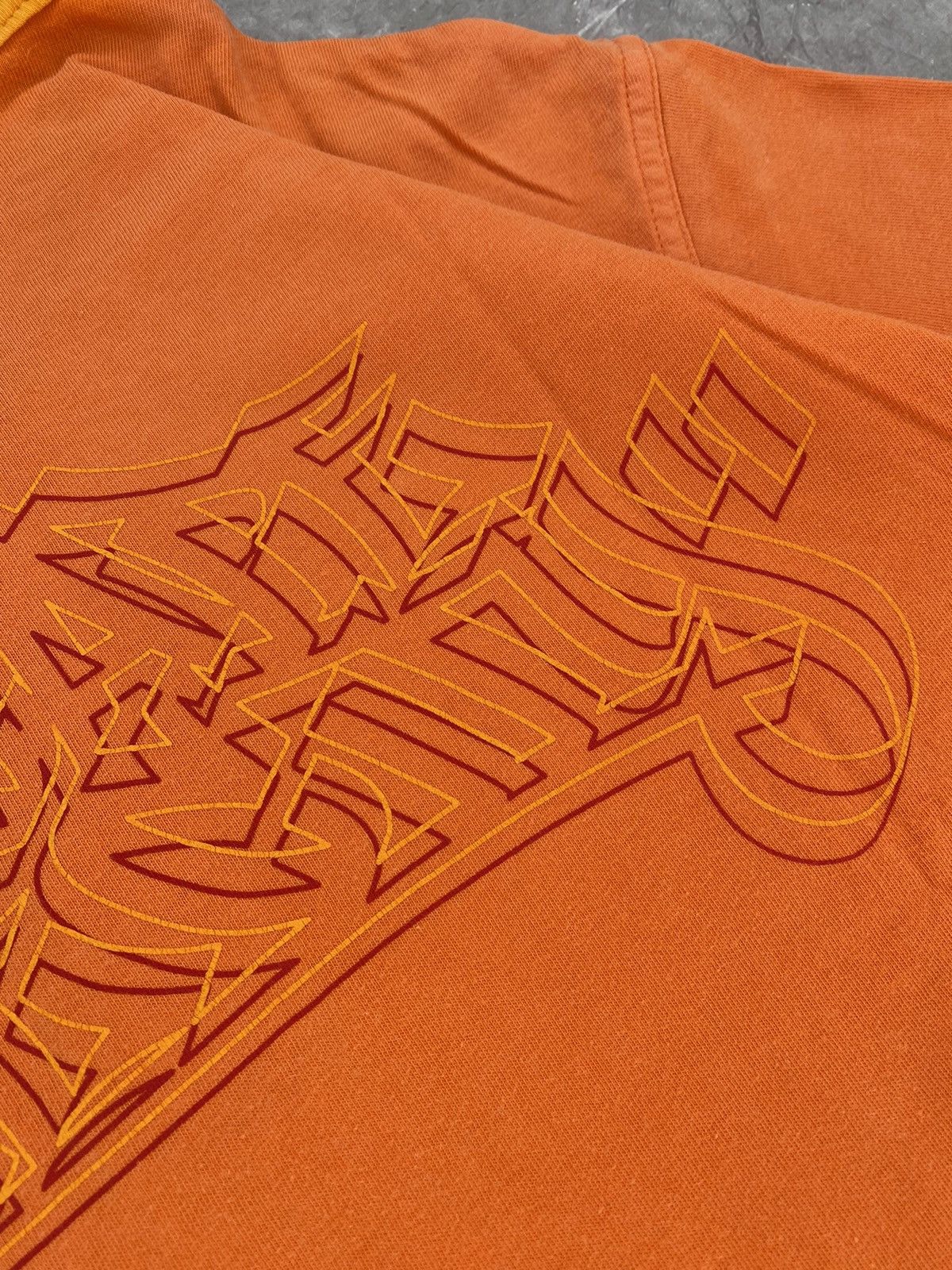 Nike Vintage Y2K Nike Big Logo “ESCAPE THE CITY” Orange Polo Size US L / EU 52-54 / 3 - 21 Thumbnail