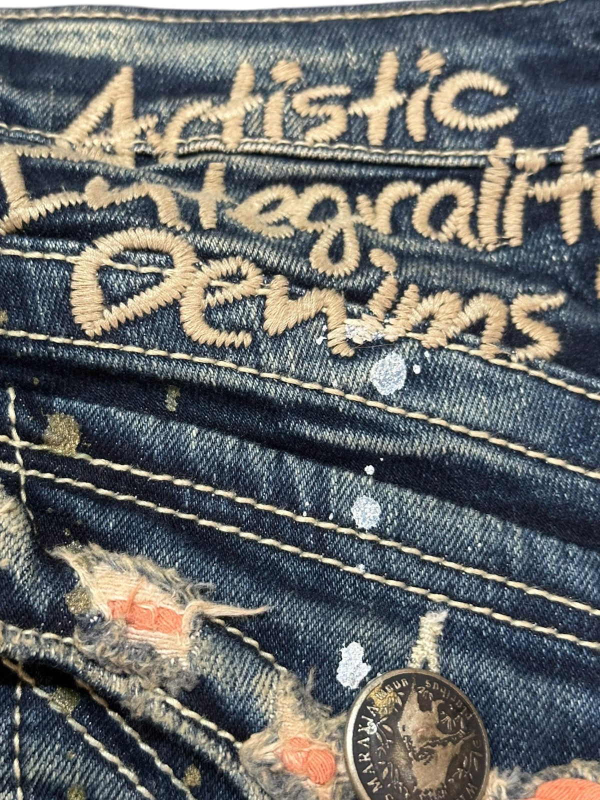 Hysteric Glamour Vintage Maraxia Flare Paint Splatter Mudwash Ripped Denim Size US 28 / EU 44 - 7 Thumbnail