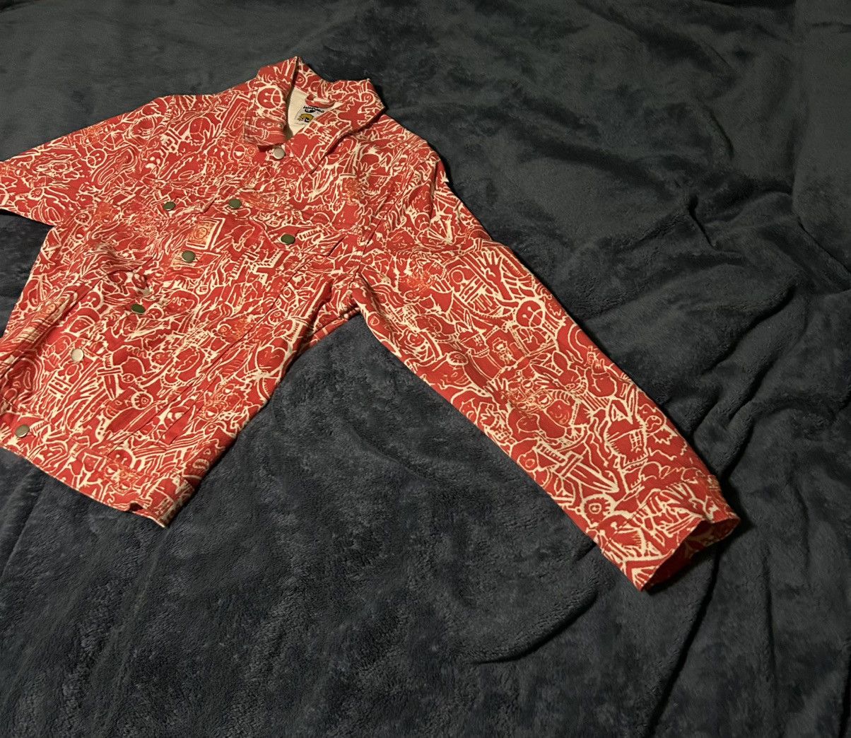 Kodone Kodone Red Horrorcore Denim Jacket XL Size US XL / EU 56 / 4 - 6 Thumbnail