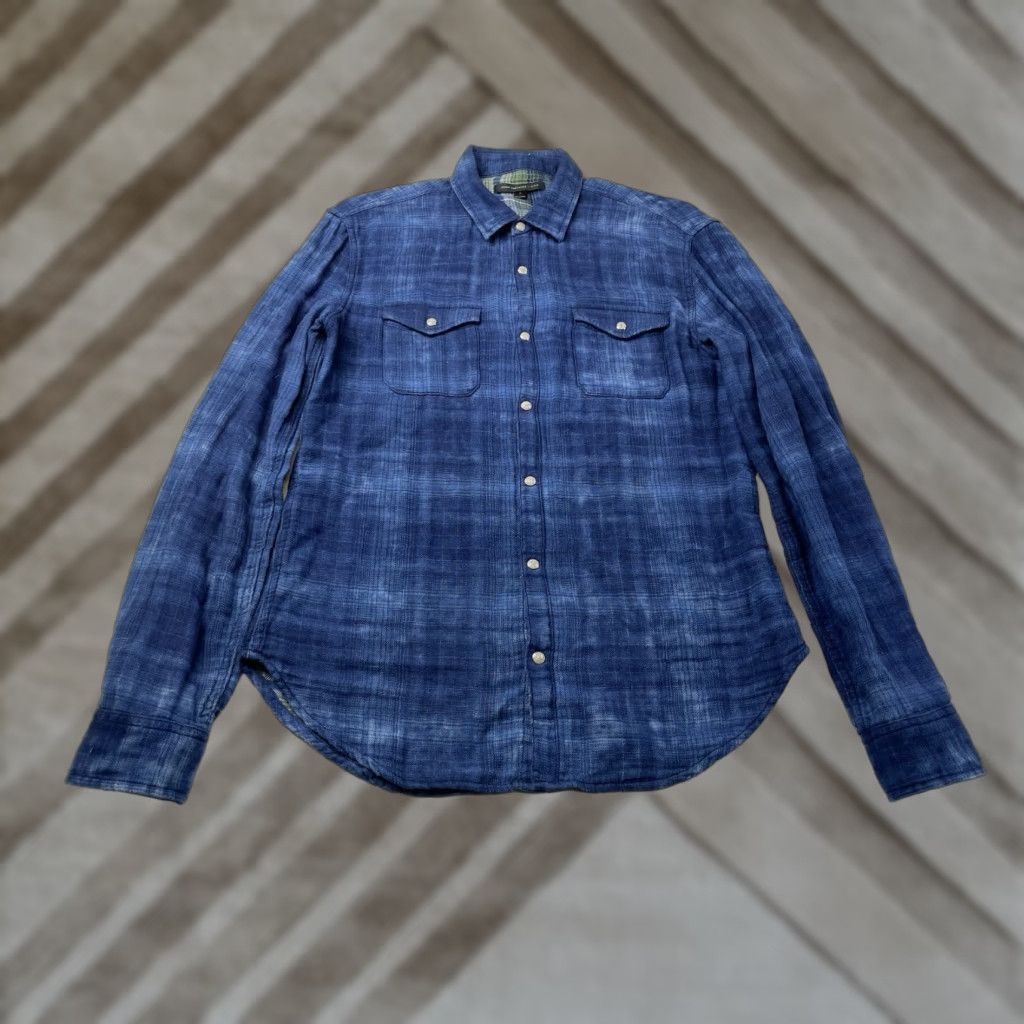 John Varvatos John Varvatos USA Plaid Western Pearl Snap Shirt Mens S Knit Cotton Multicolor Long Sleeve Casual Button-Up Band Collarstone? Size US S / EU 44-46 / 1 - 1 Thumbnail
