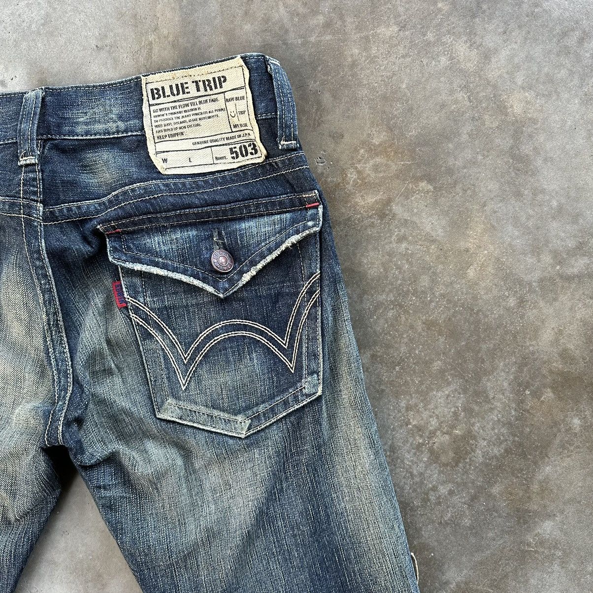 Japanese Brand Vintage Edwin Distressed Rusty Jean Flare Faded Denim Pant Size US 32 / EU 48 - 14 Thumbnail