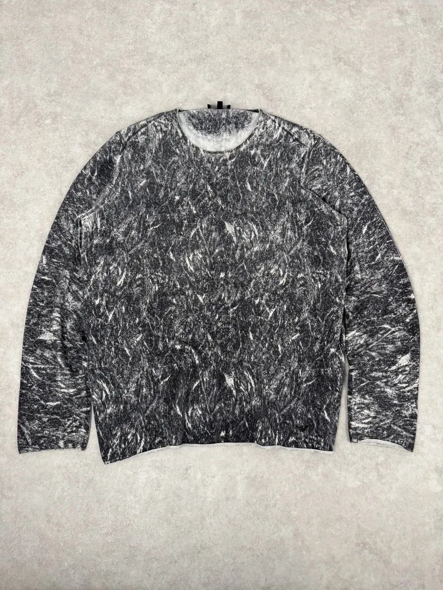 Emporio Armani AW2012 Emporio Armani Grey Eroded Abstract Sweater Size US M / EU 48-50 / 2 - 2 Thumbnail