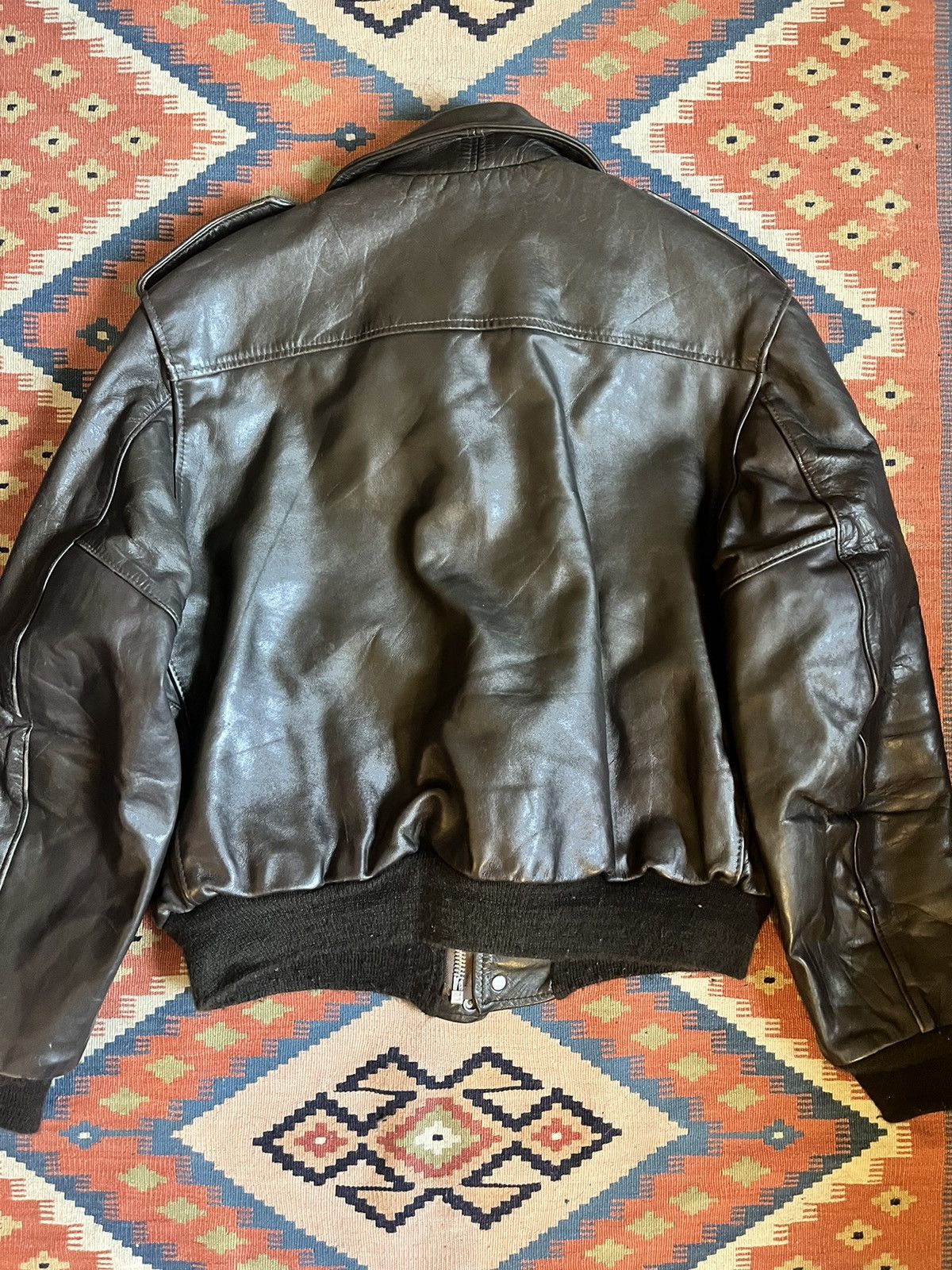 Vintage Leather biker jacket brown sold size 46 XL