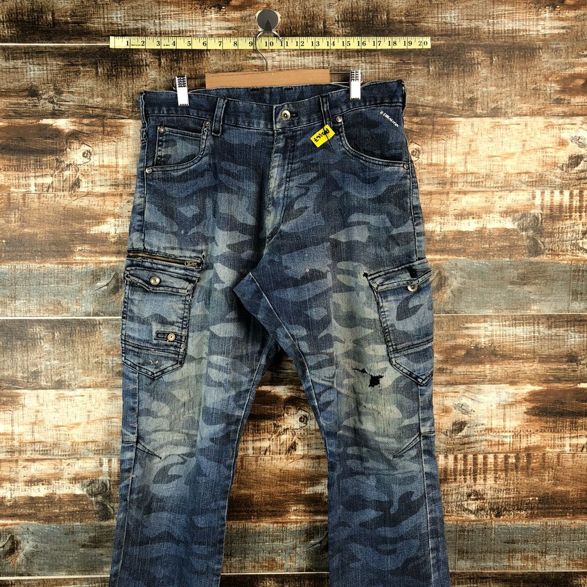 Japanese Brand Z Dragon camo Blue Distressed Denim vintage Pants #A2167 Size US 33 - 2 Thumbnail