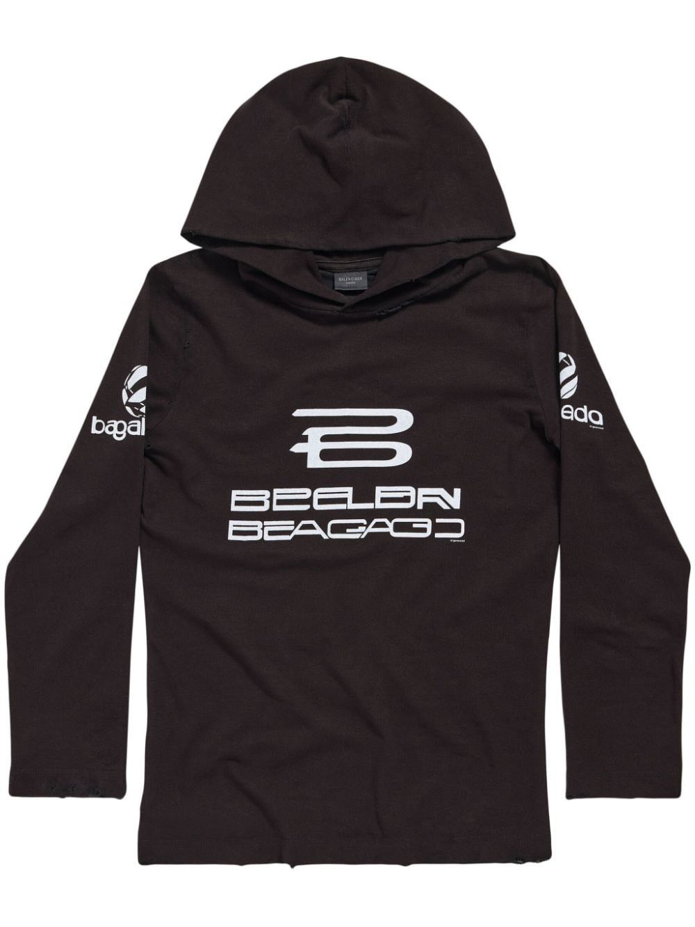 Balenciaga o1srvl11e0325 Al Generated Long Sleeve Hooded T-Shirt Fitted Size US M / EU 48-50 / 2 - 1 Thumbnail