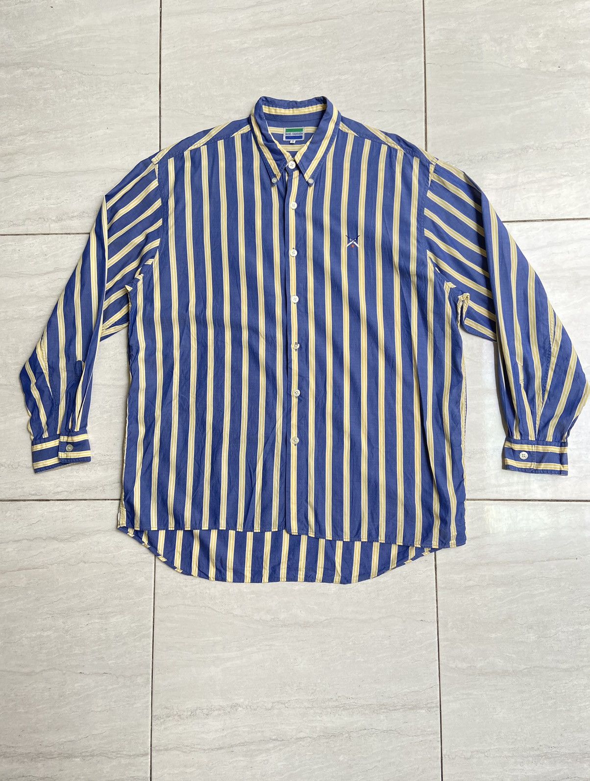 Nigel Cabourn NIGEL CABOURN Blue Striped Shirt Size US XL / EU 56 / 4 - 1 Thumbnail