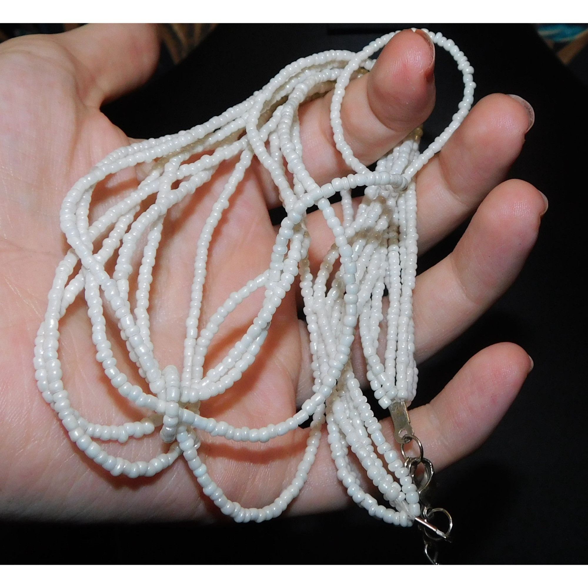 Other Wiggly White Multilayer Glass Beaded Necklace Size ONE SIZE - 2 Thumbnail