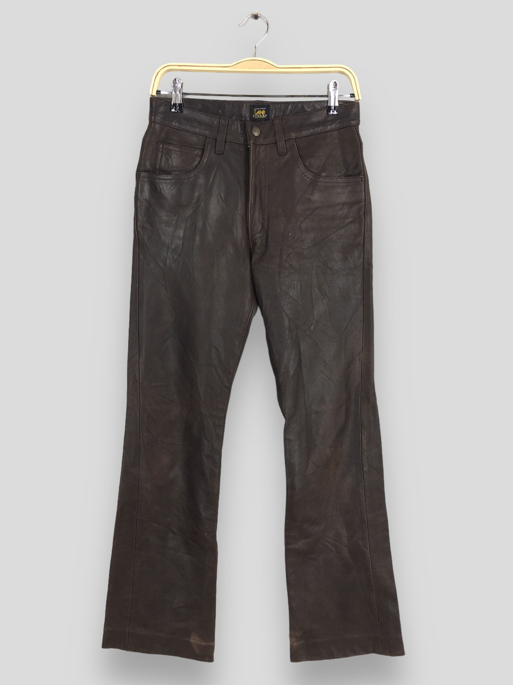 Size Vintage Lee Riders Brown Leather Flared Jeans