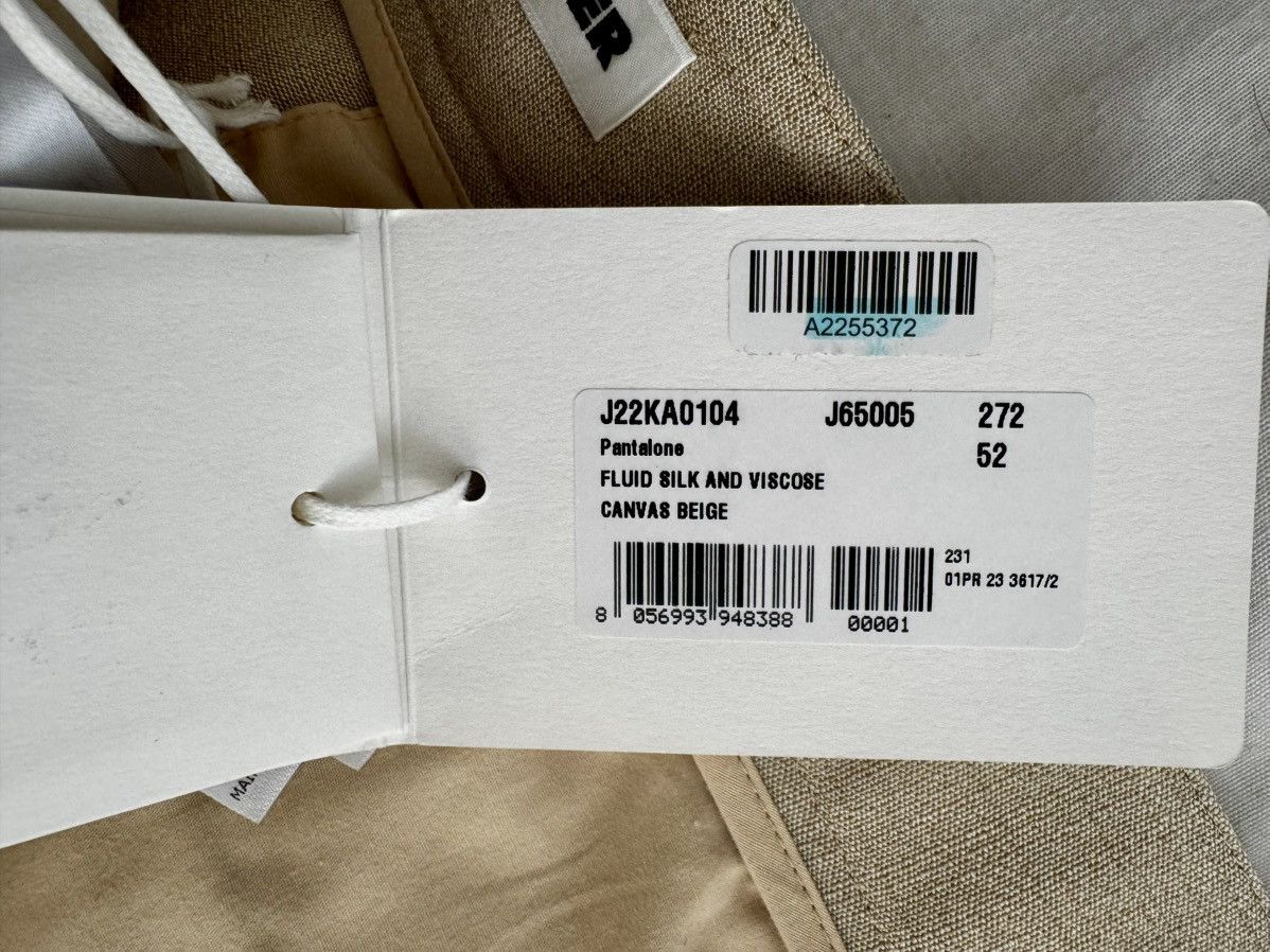 Jil Sander Jil Sander Beige Silk-Viscose Belted Wide-Leg Trousers – 52 Size US 36 / EU 52 - 5 Thumbnail