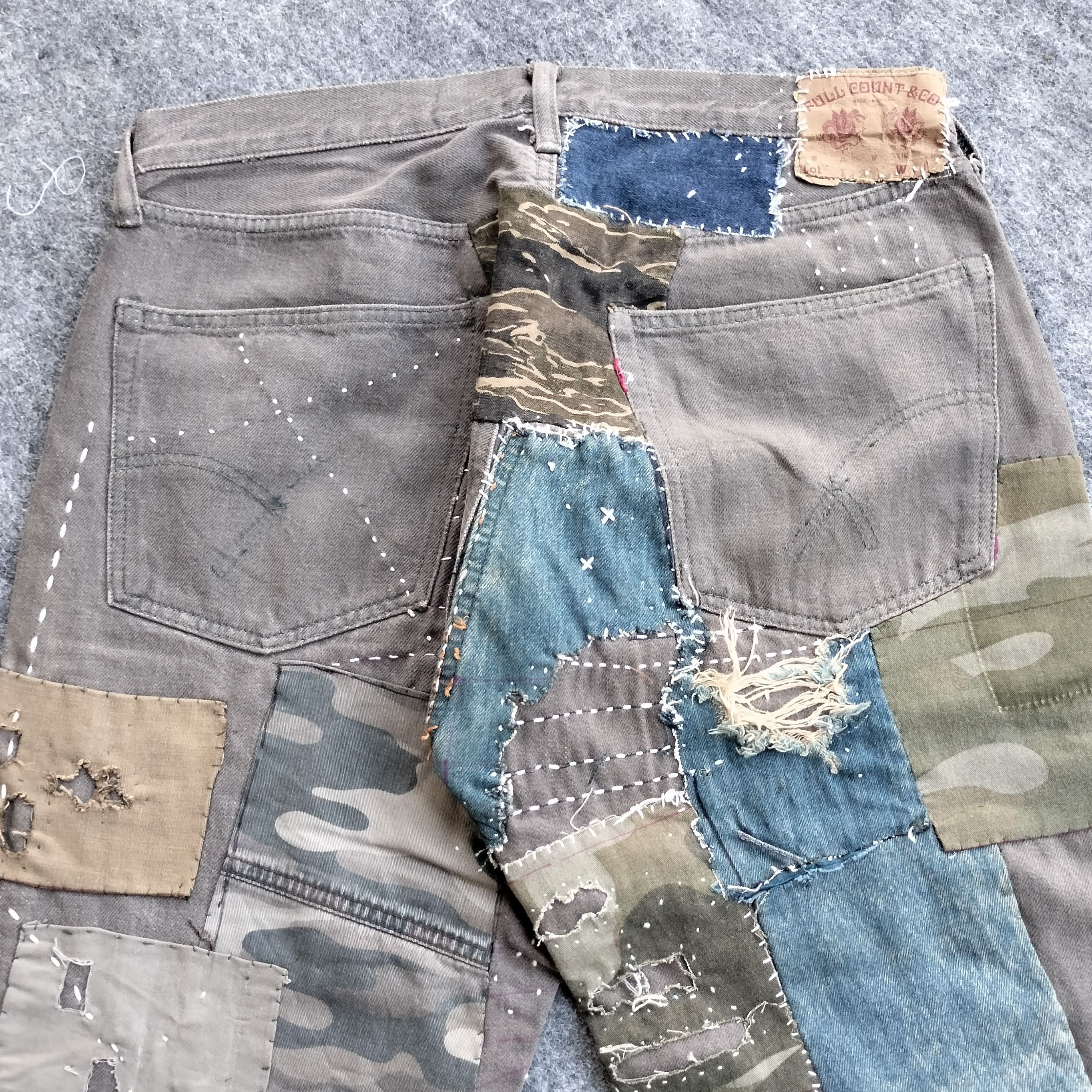 Full Count & Co. Vtg Full count & co patchwork sashiko selvedge denim Size US 32 / EU 48 - 13 Thumbnail