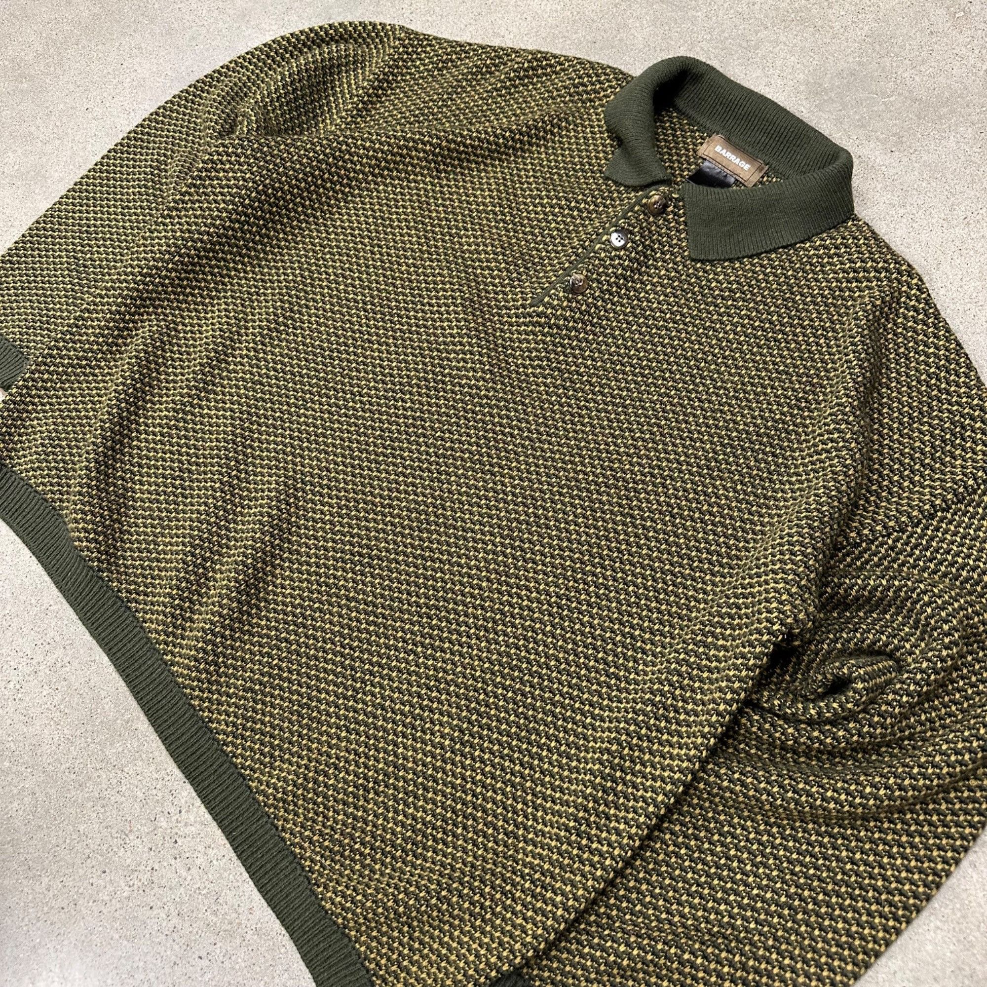 Vintage Vintage Unique Knit Collared Longsleeve Polo Shirt Size US XL / EU 56 / 4 - 3 Thumbnail