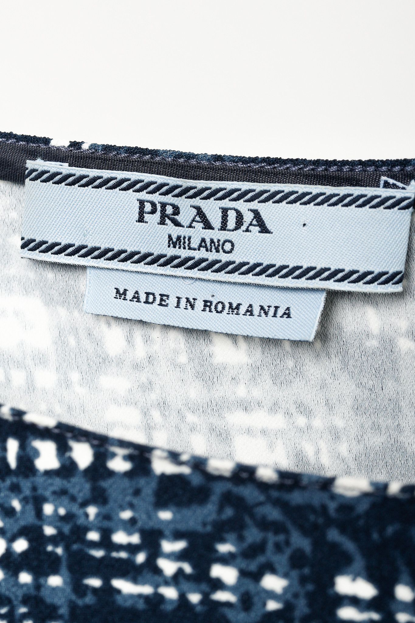 Prada Prada Blue-Plaid Crepe Short-Sleeve Dress Size S / US 4 / IT 40 - 8 Thumbnail