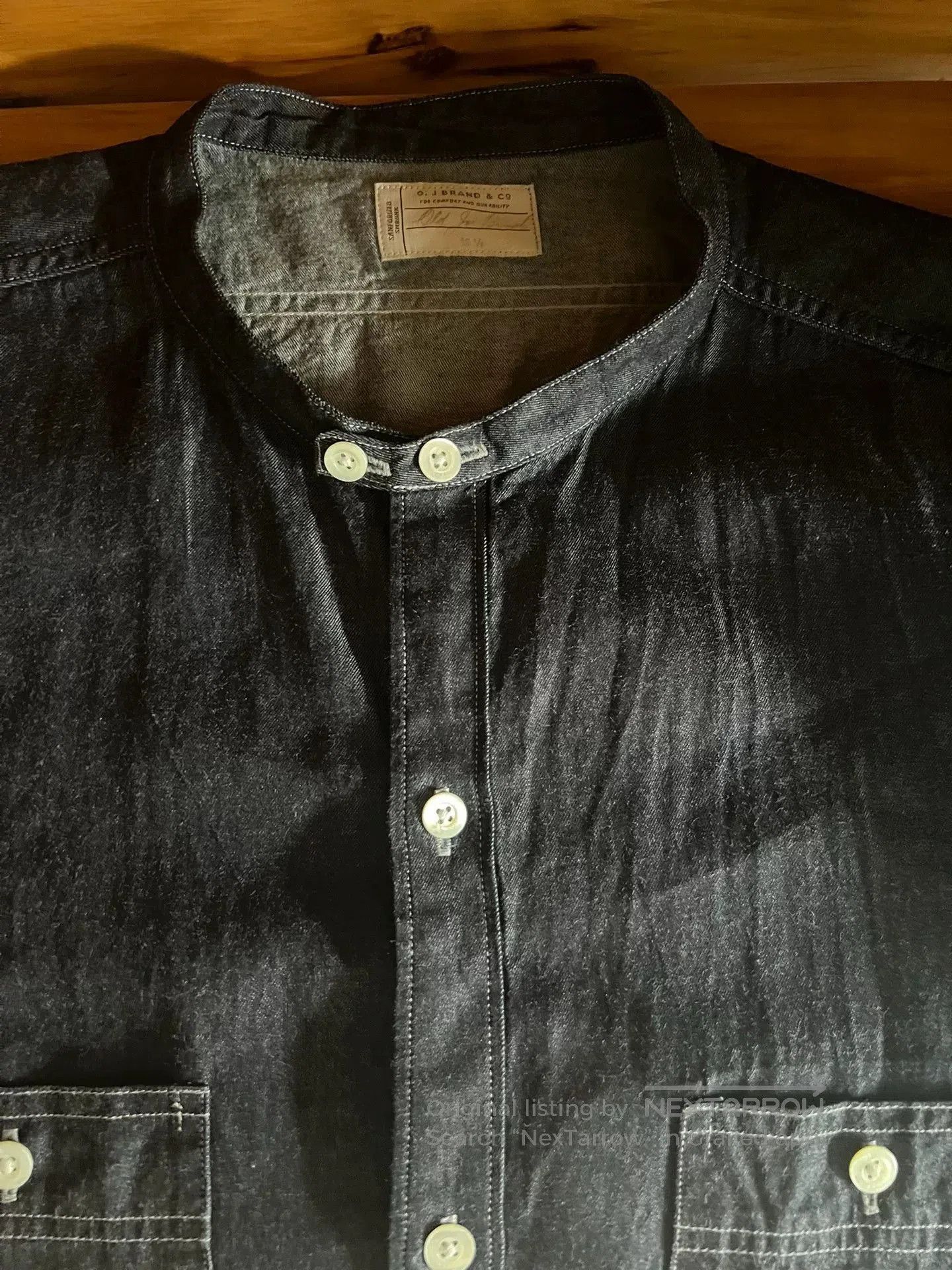 Old Joe Old Joe Indigo Dyed Stand Collar Work Shirt. Size US M / EU 48-50 / 2 - 8 Thumbnail